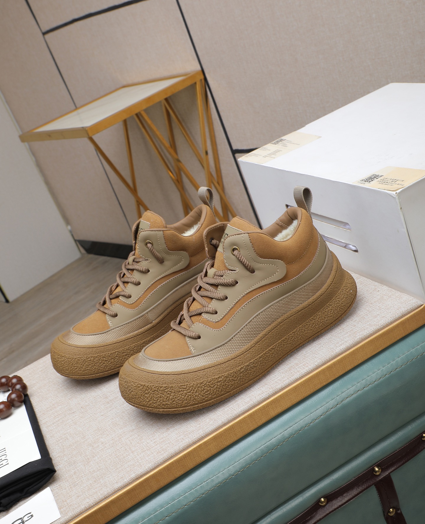 UGG Dune High-Top Shearling-Lined Sneakers