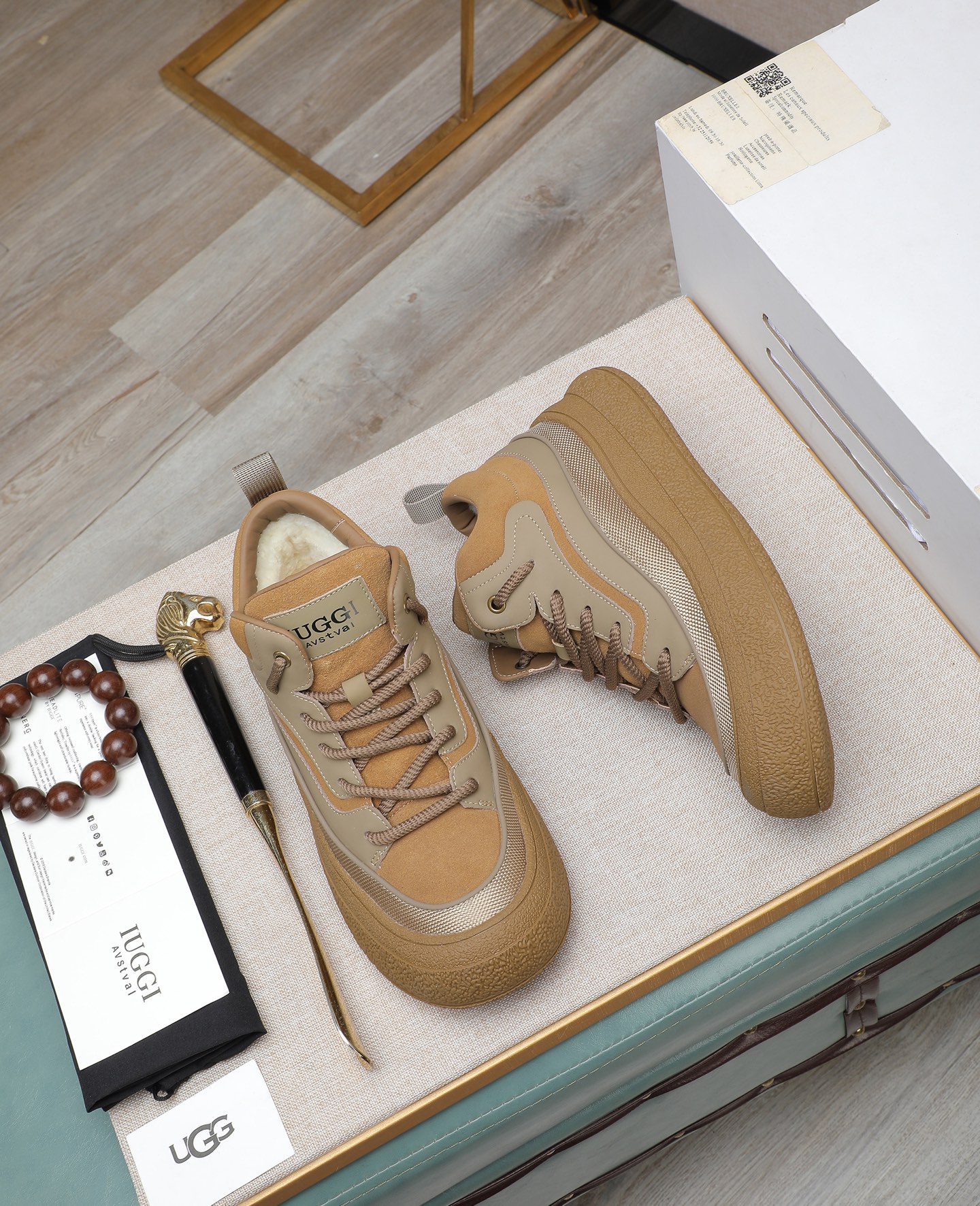 UGG Dune High-Top Shearling-Lined Sneakers