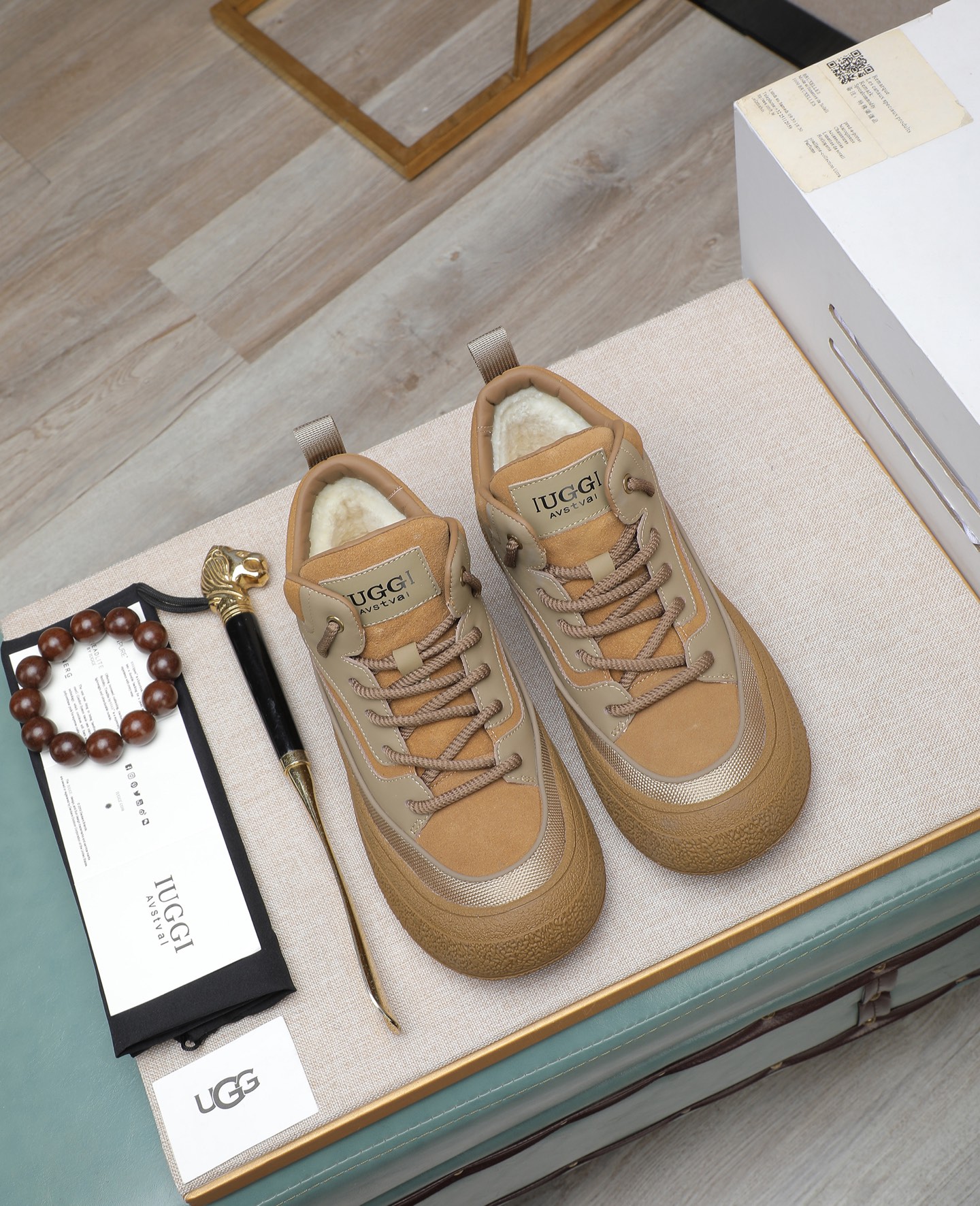 UGG Dune High-Top Shearling-Lined Sneakers