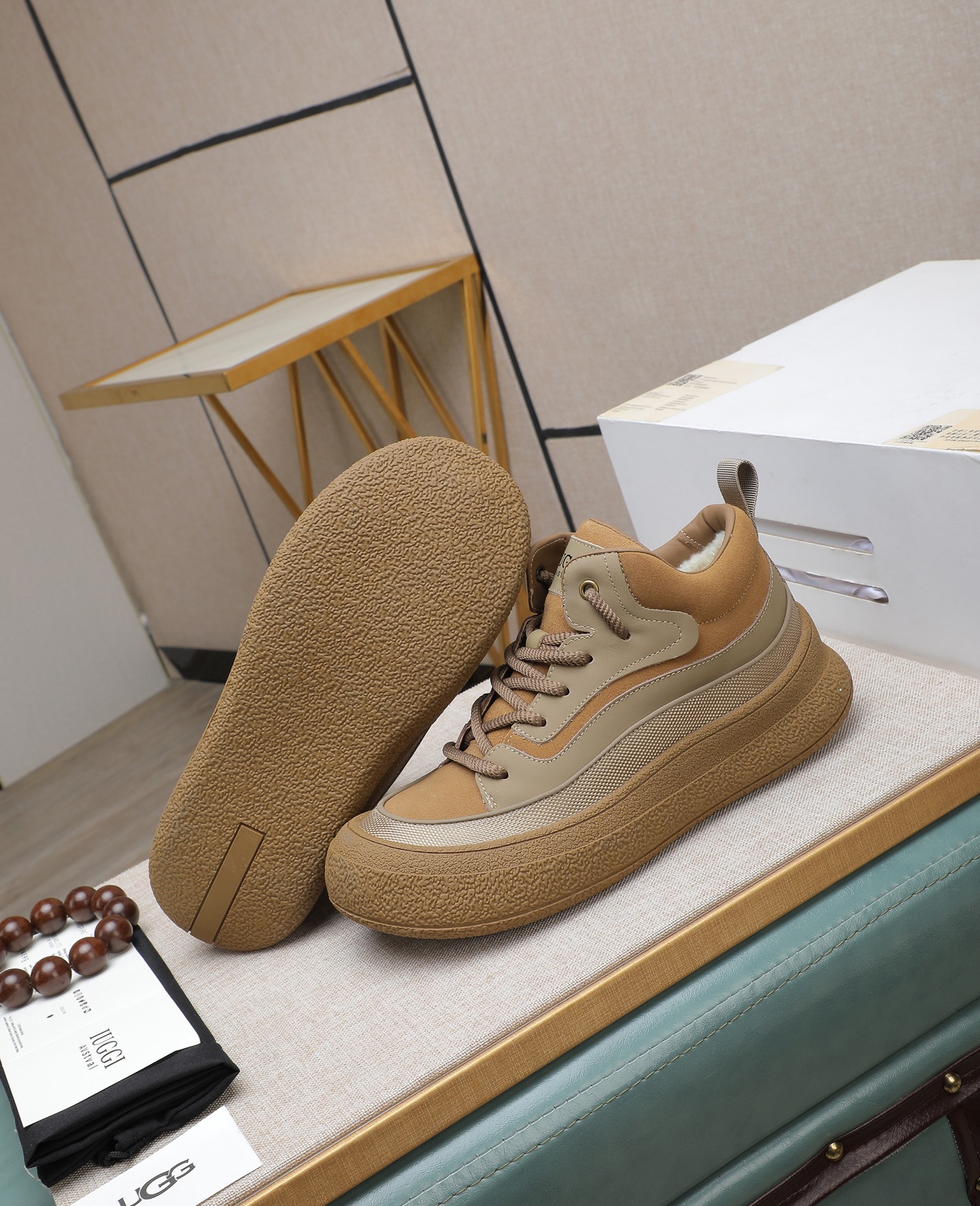 UGG Dune High-Top Shearling-Lined Sneakers