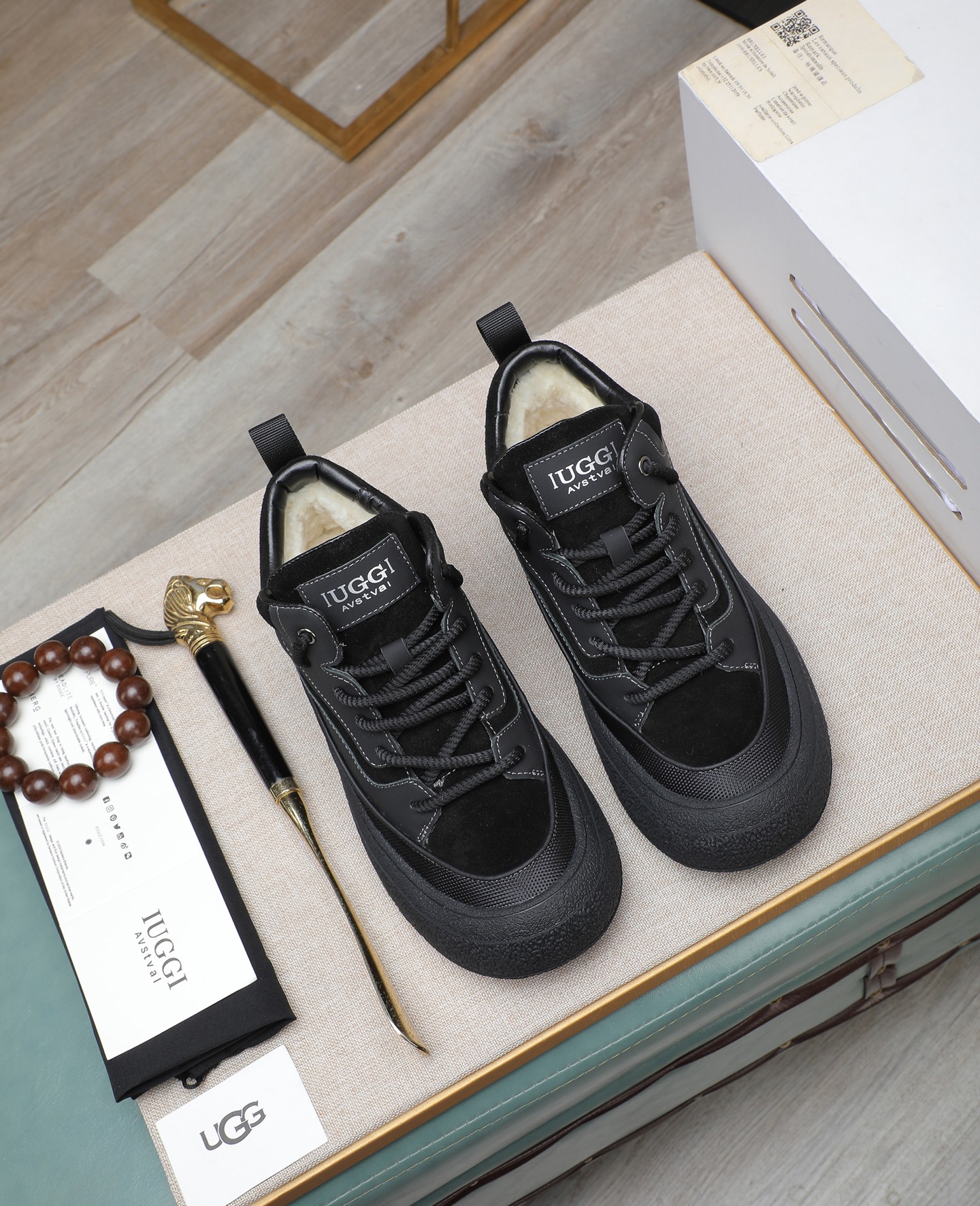 UGG Dune High-Top Shearling-Lined Sneakers