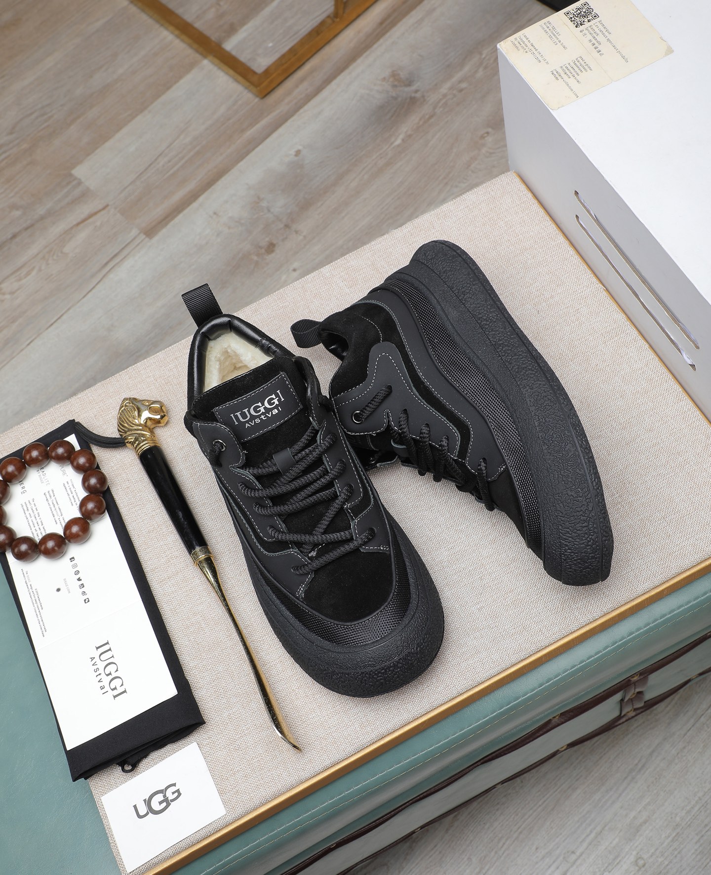 UGG Dune High-Top Shearling-Lined Sneakers