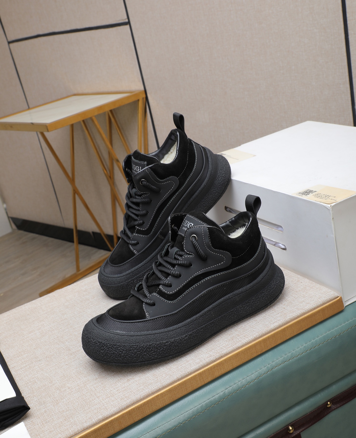 UGG Dune High-Top Shearling-Lined Sneakers