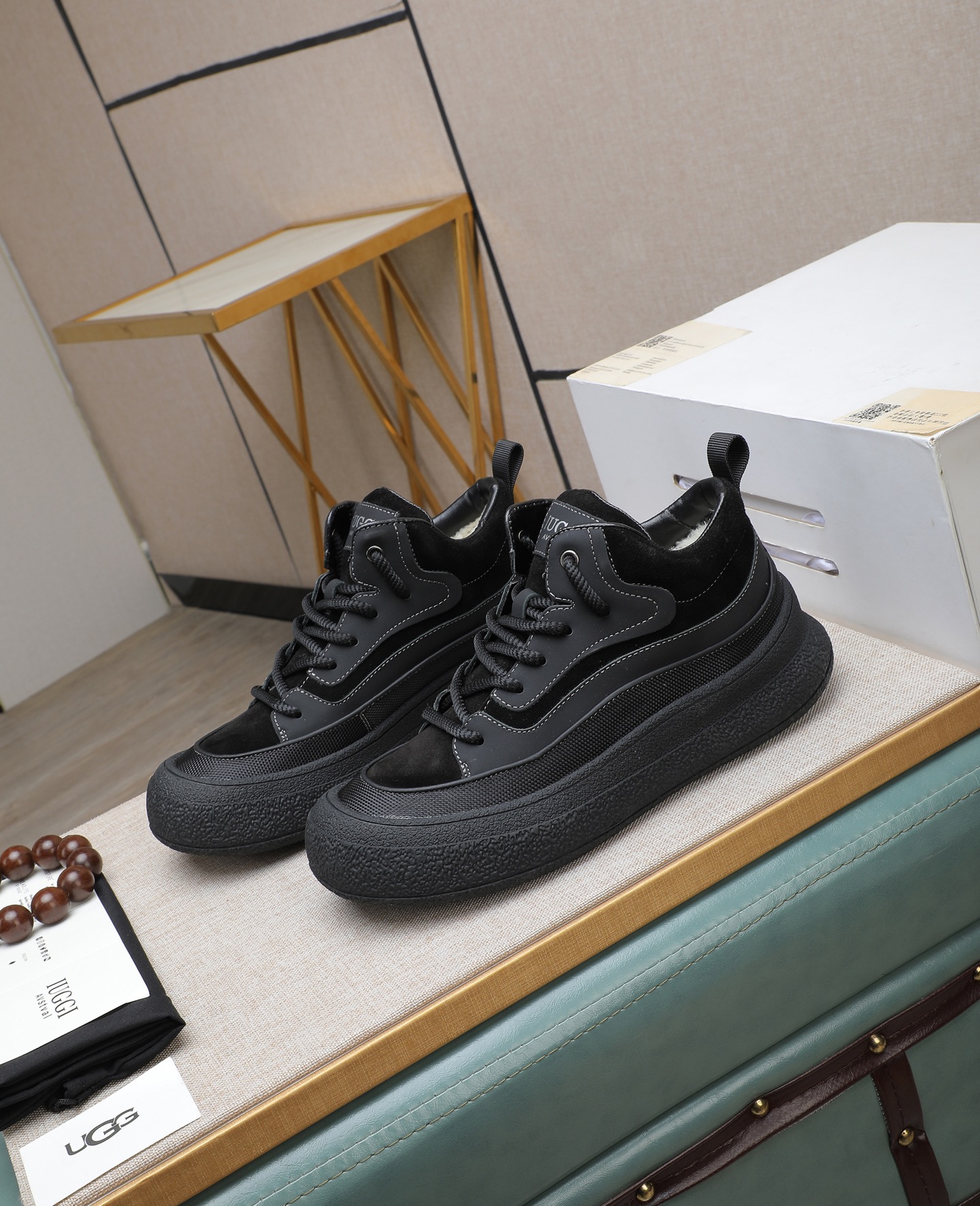 UGG Dune High-Top Shearling-Lined Sneakers