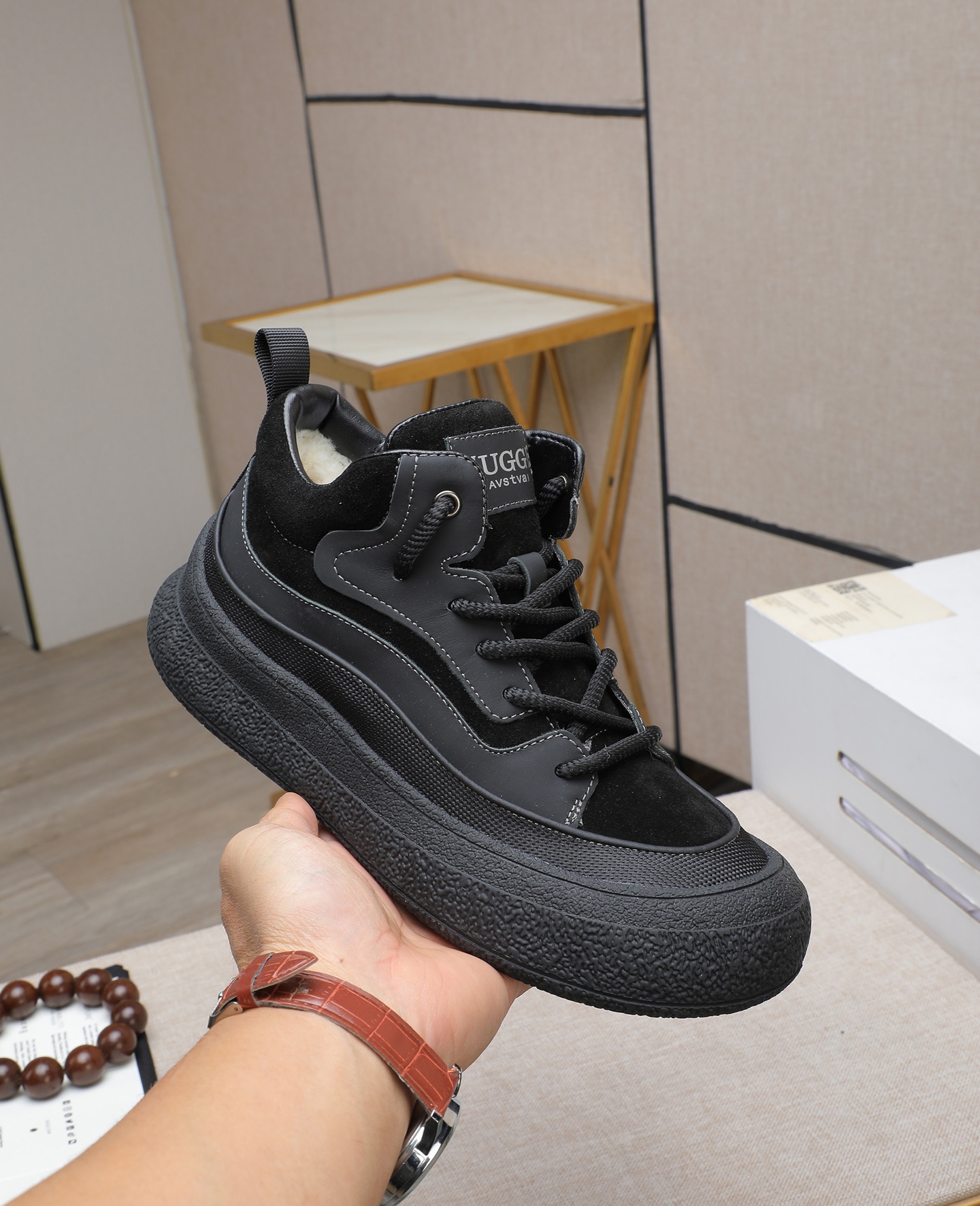 UGG Dune High-Top Shearling-Lined Sneakers