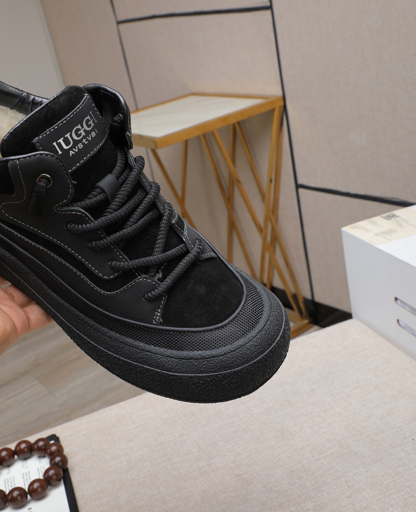 UGG Dune High-Top Shearling-Lined Sneakers