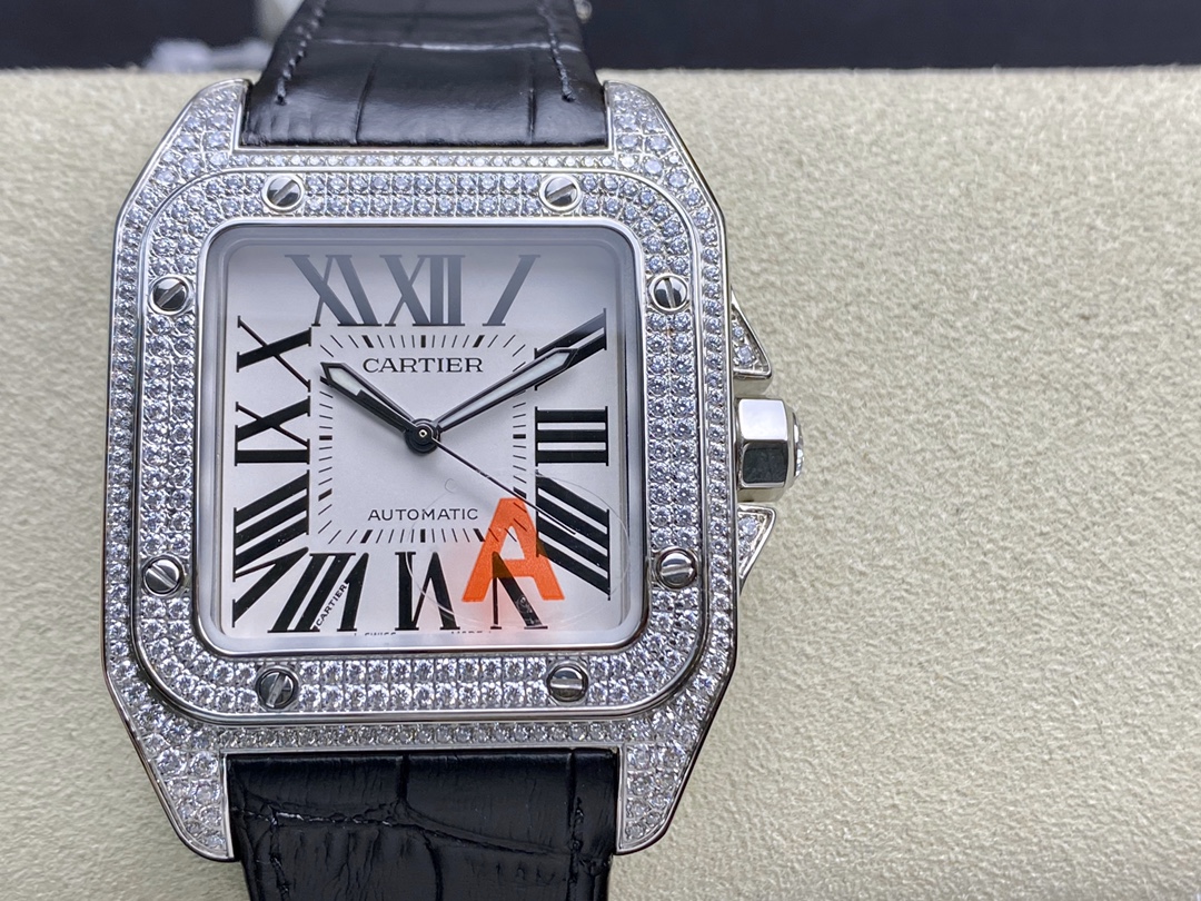 Cartier Full Diamond Santos-Lugano Centenary! 41×51mm