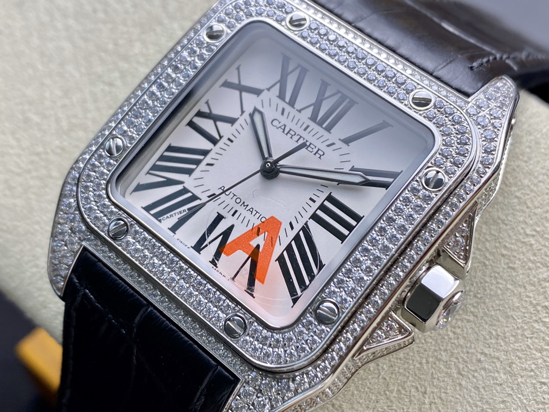 Cartier Full Diamond Santos-Lugano Centenary! 41×51mm