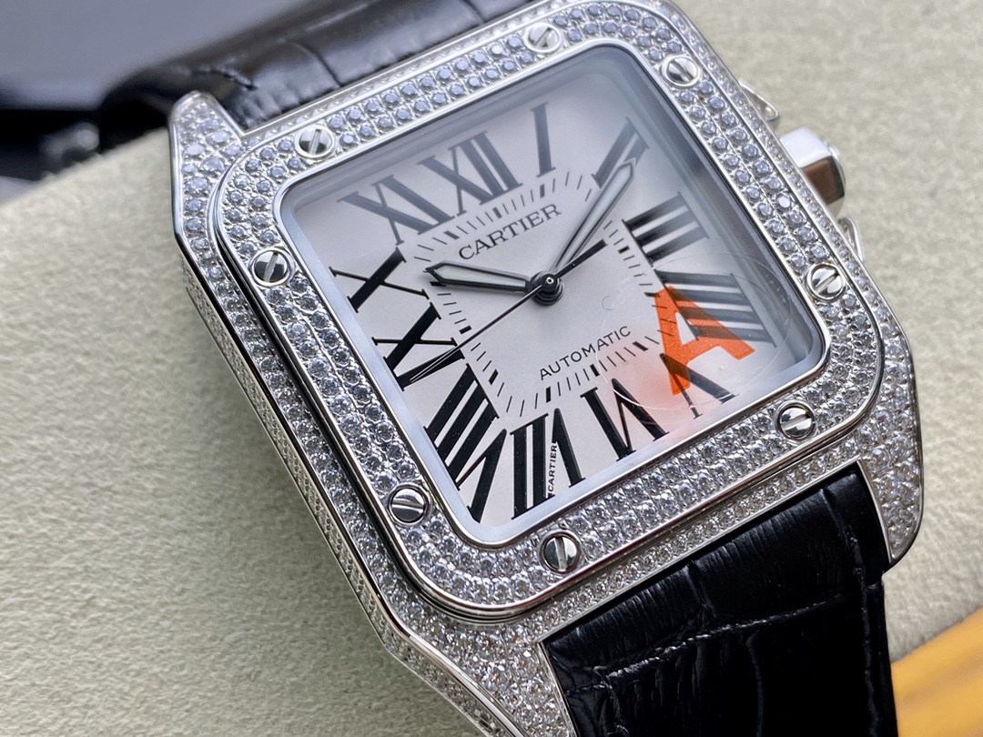 Cartier Full Diamond Santos-Lugano Centenary! 41×51mm