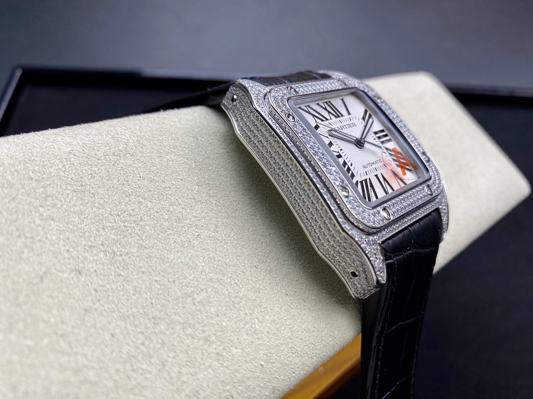 Cartier Full Diamond Santos-Lugano Centenary! 41×51mm