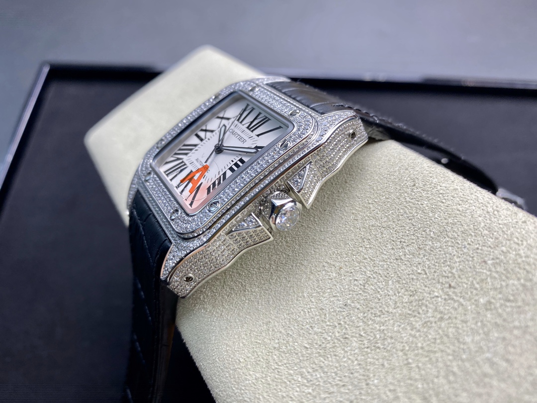 Cartier Full Diamond Santos-Lugano Centenary! 41×51mm