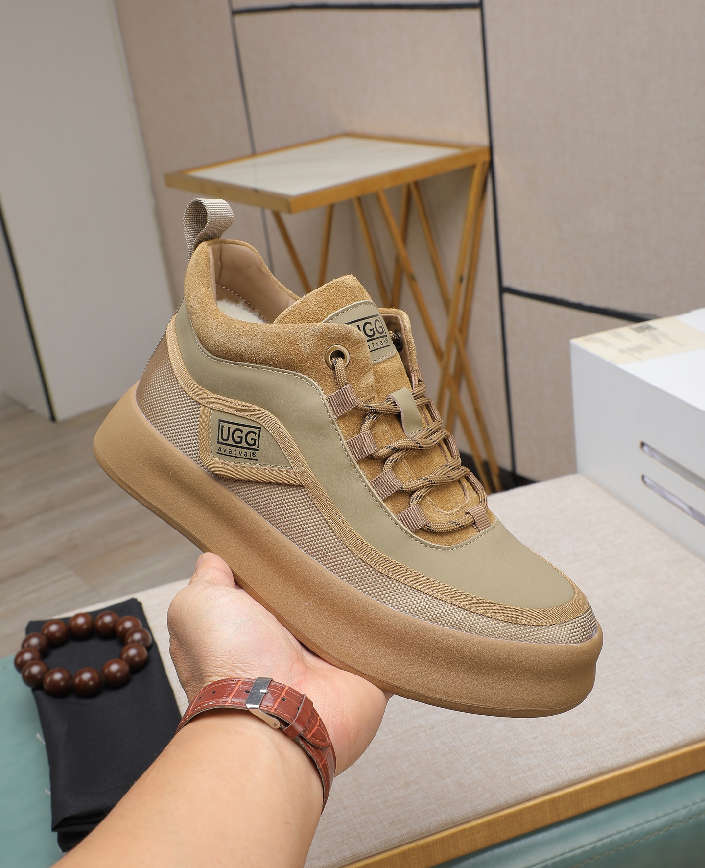 UGG Adventure High-Top Shearling-Lined Sneakers