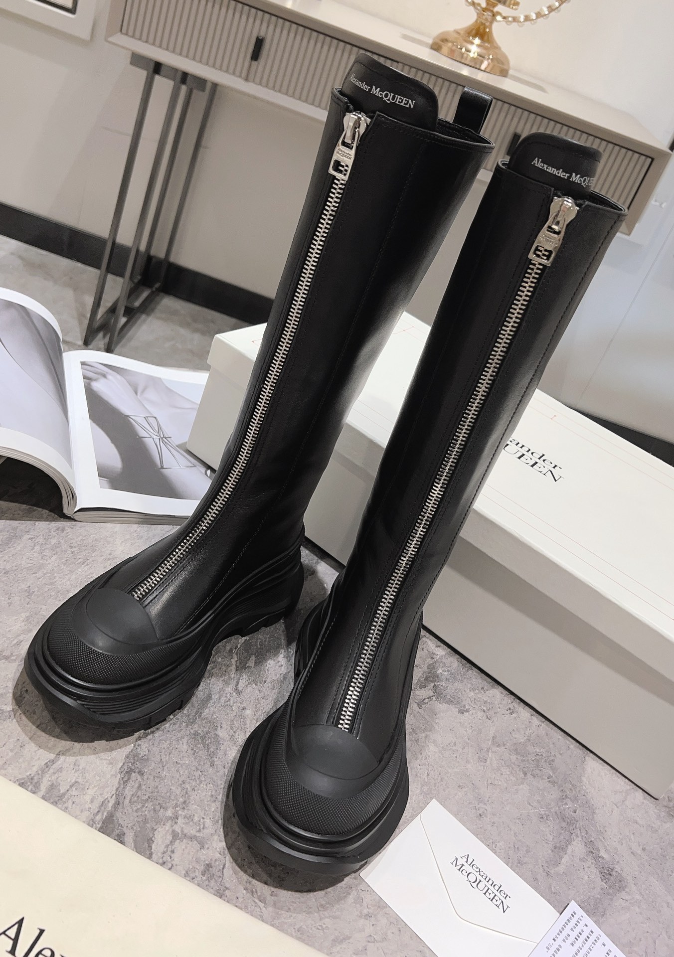 ALEXANDER MCQUEEN Front Zipper Boots