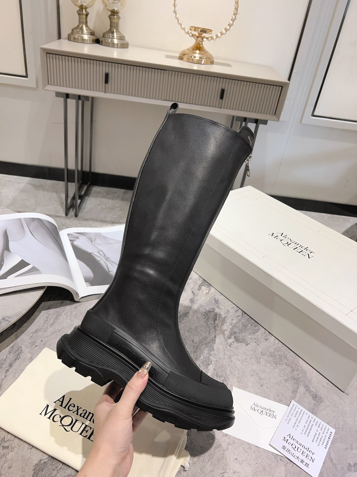 ALEXANDER MCQUEEN Front Zipper Boots