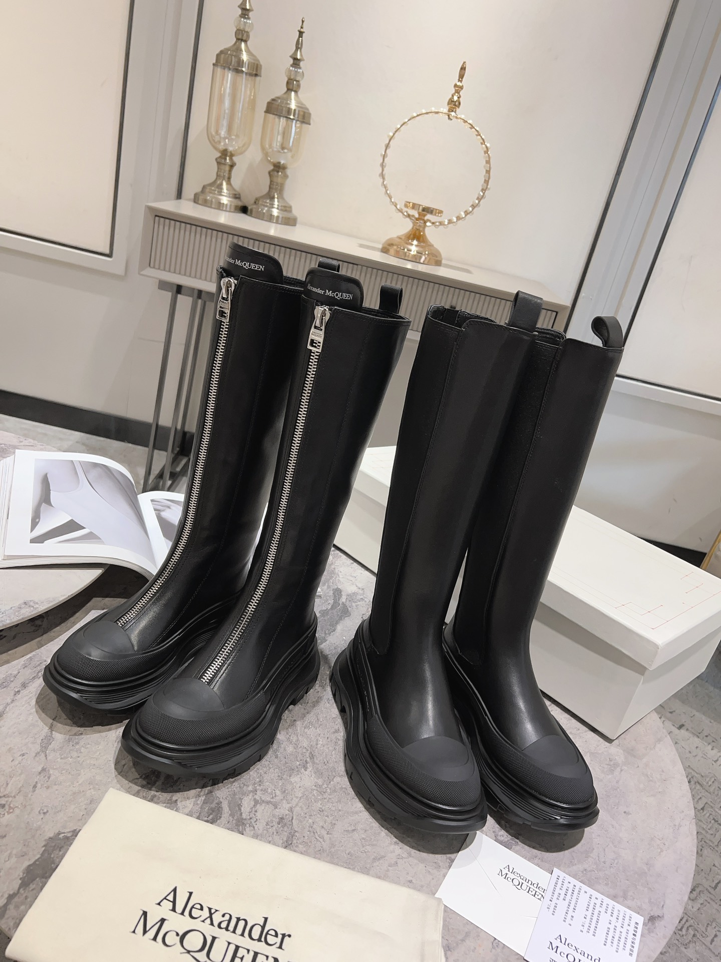 ALEXANDER MCQUEEN Front Zipper Boots