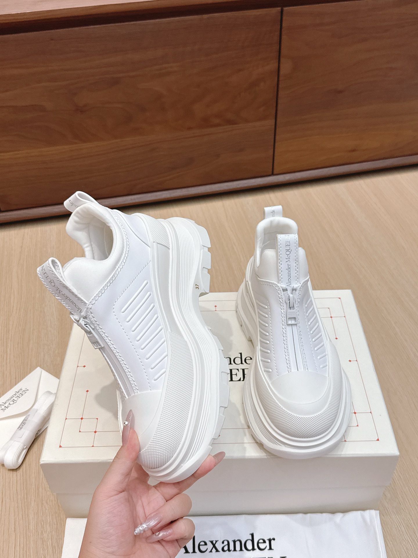 McQueen Couple Leather-Upper Zipper Casual Ankle Boots