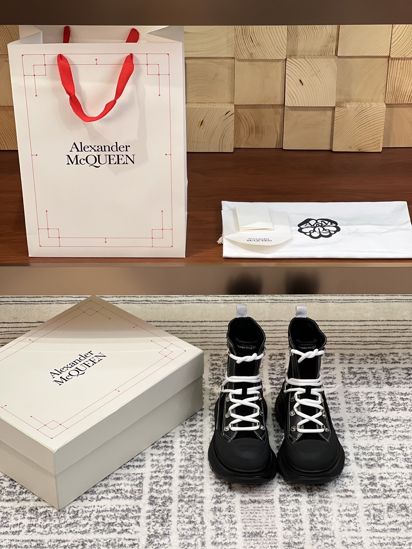 McQueen New Color  Chunky-Heeled Lace-Up Dr. Martens Boots