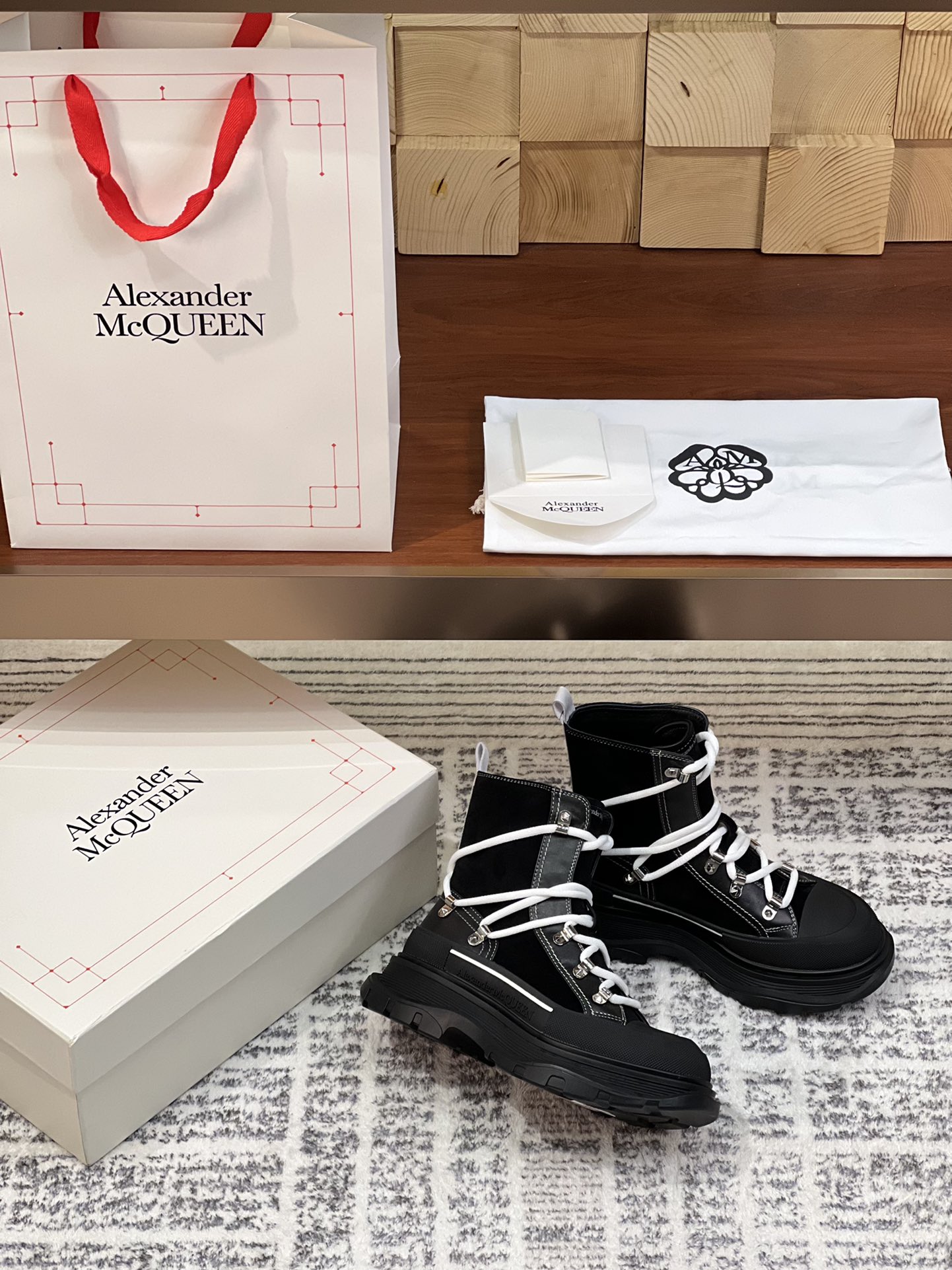 McQueen New Color  Chunky-Heeled Lace-Up Dr. Martens Boots