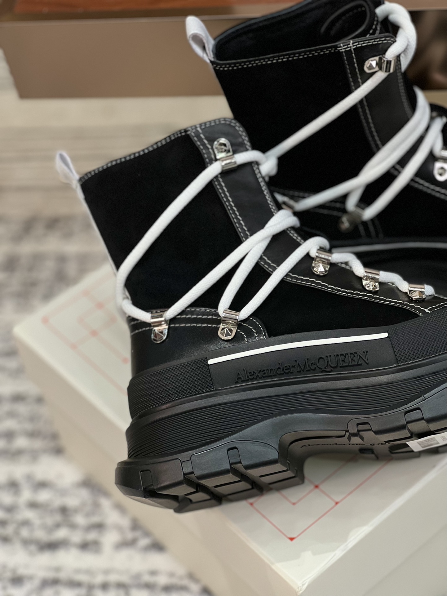 McQueen New Color  Chunky-Heeled Lace-Up Dr. Martens Boots