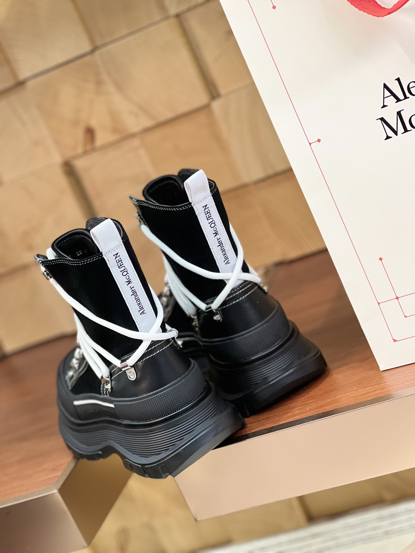 McQueen New Color  Chunky-Heeled Lace-Up Dr. Martens Boots