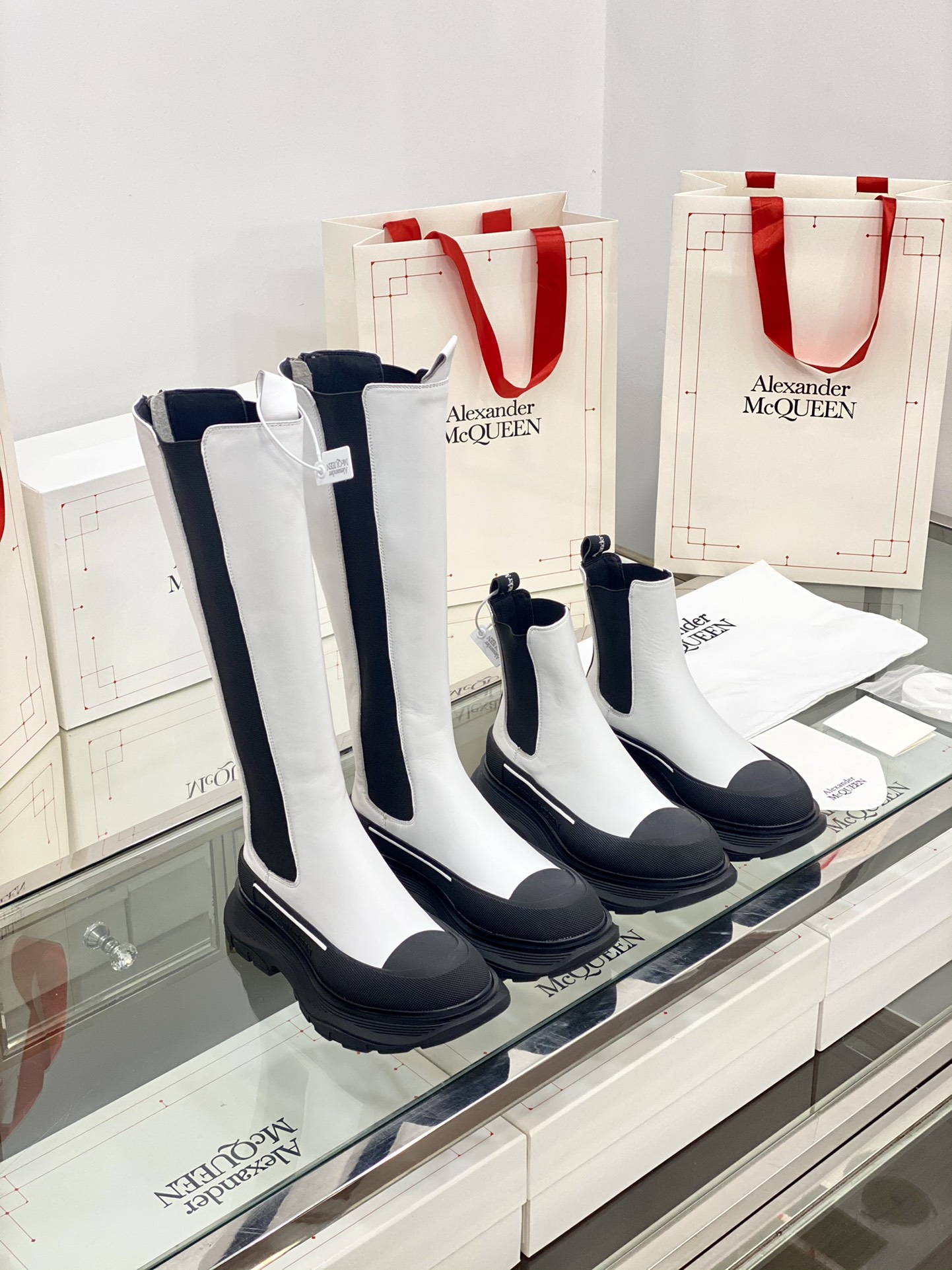 McQueen Treadslick Stretch Chelsea Thick-Sole Boots