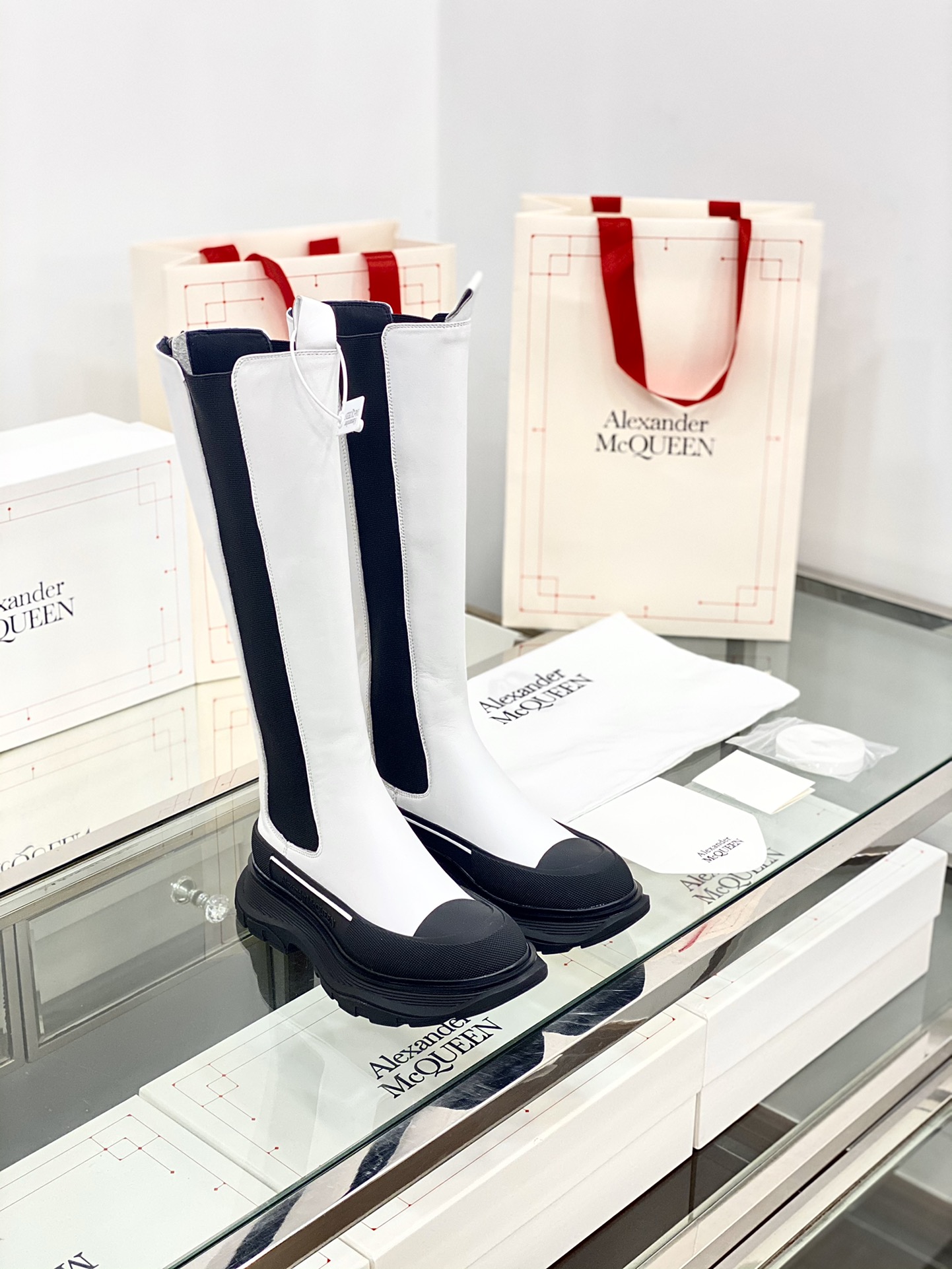 McQueen Treadslick Stretch Chelsea Thick-Sole Boots