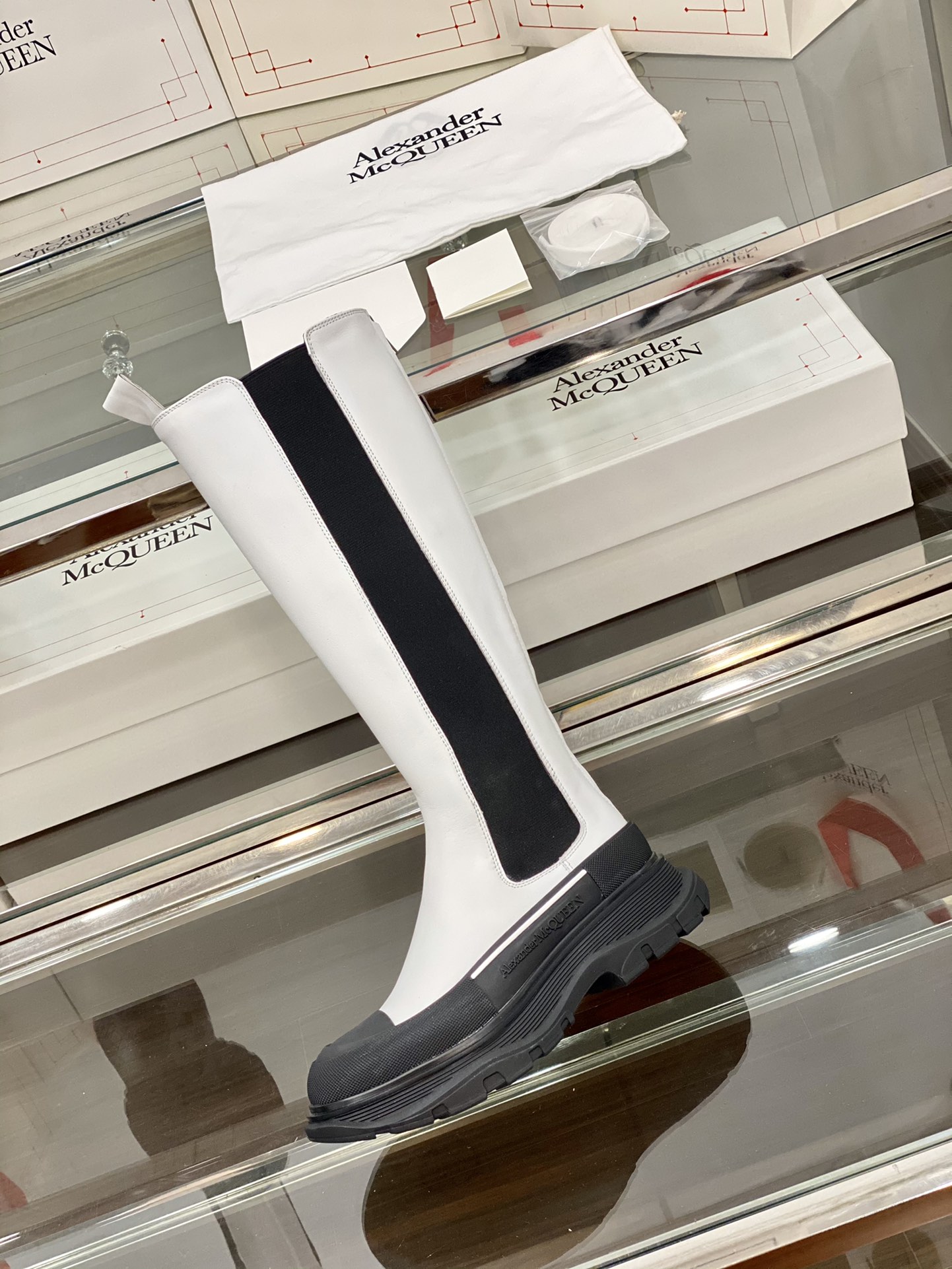 McQueen Treadslick Stretch Chelsea Thick-Sole Boots