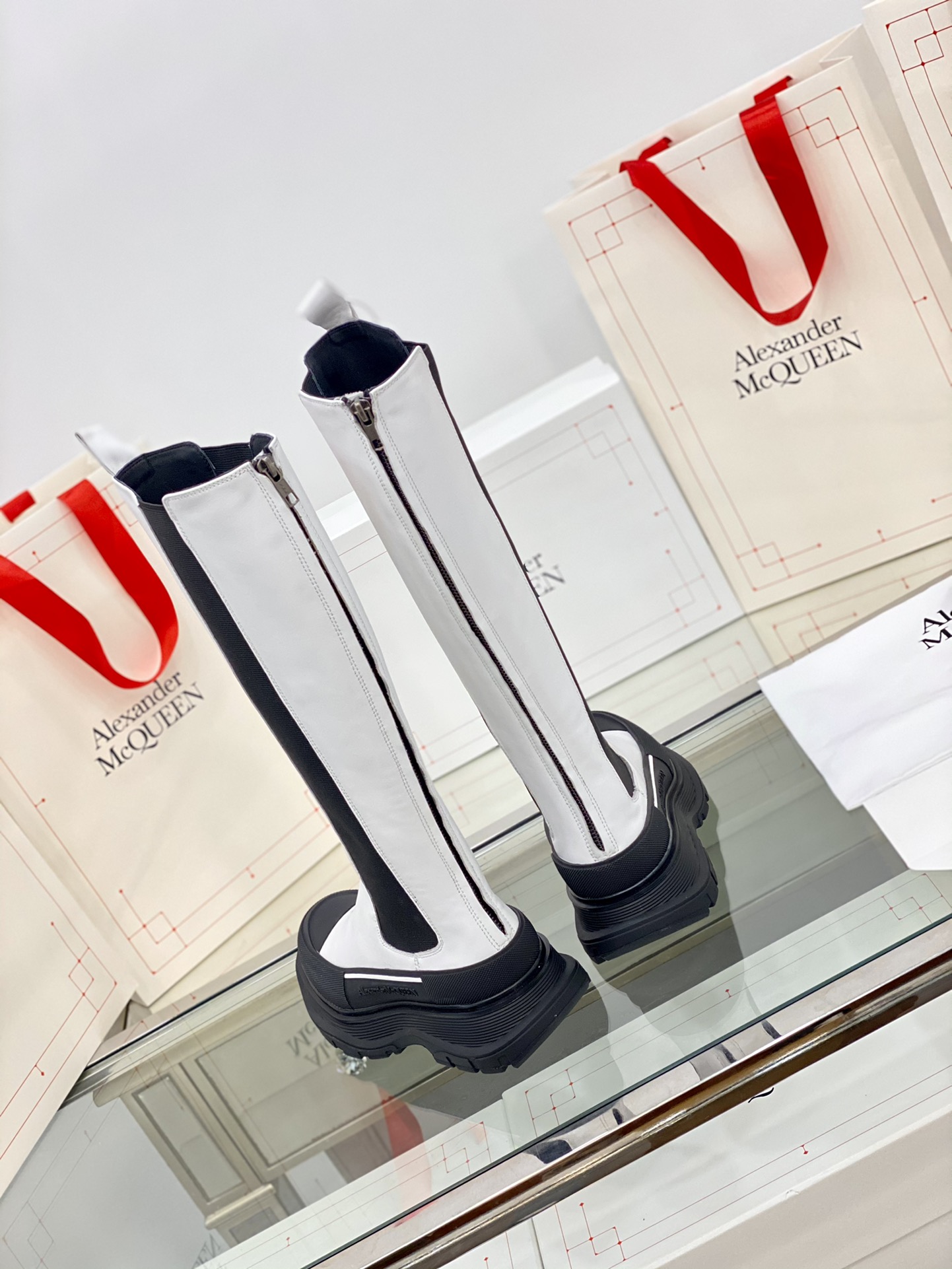 McQueen Treadslick Stretch Chelsea Thick-Sole Boots