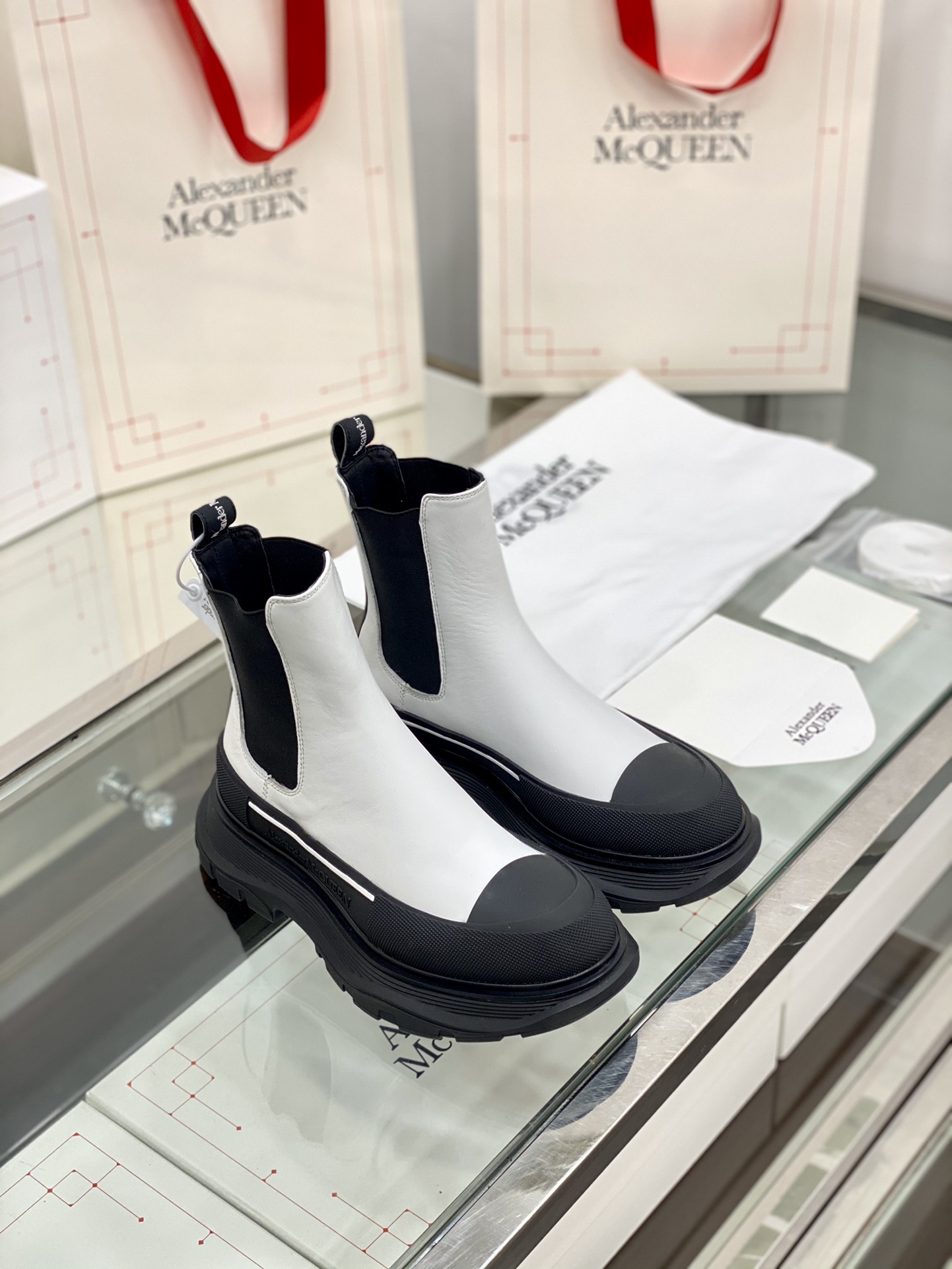 McQueen Treadslick Stretch Chelsea Thick-Sole Boots