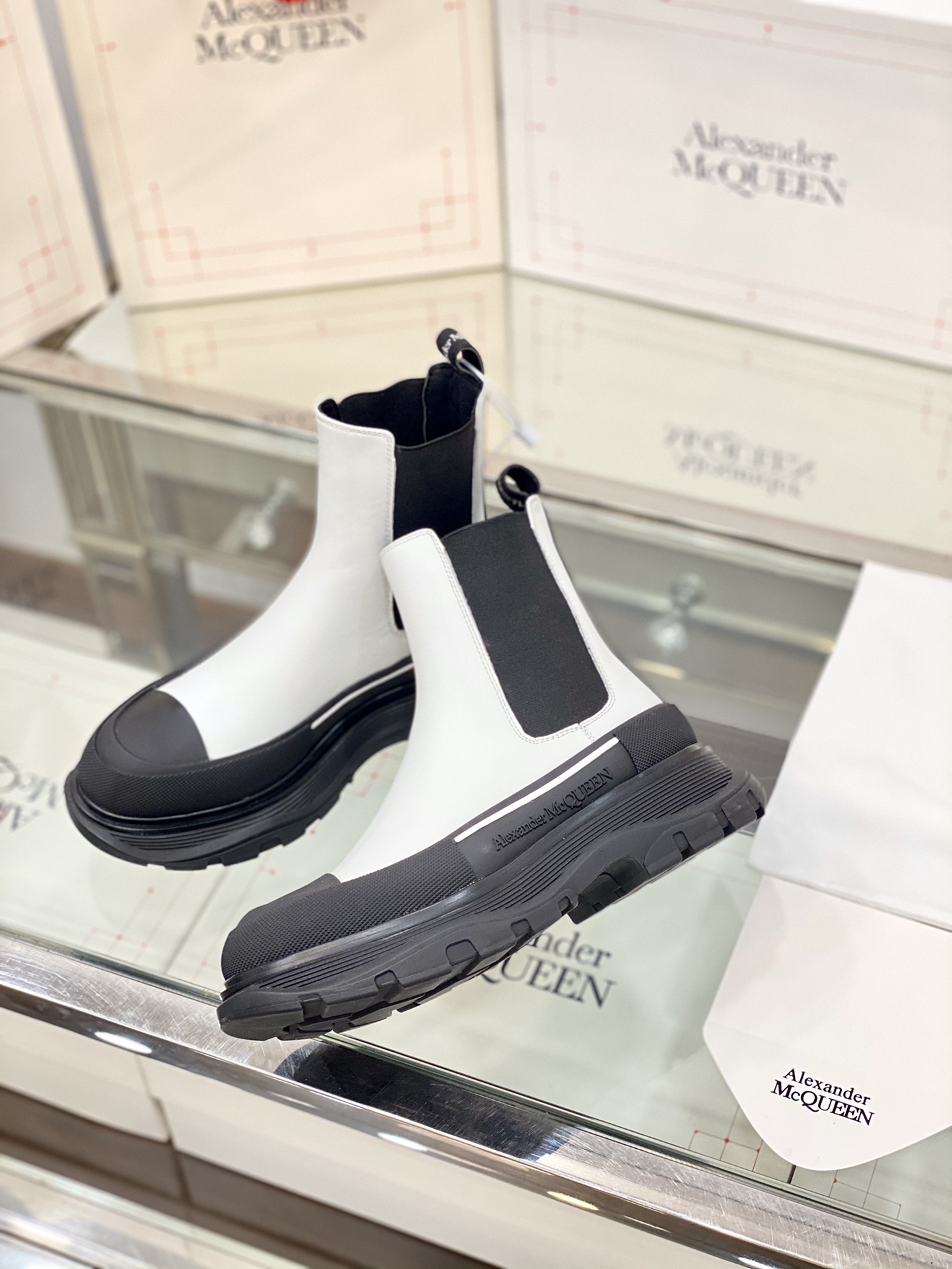 McQueen Treadslick Stretch Chelsea Thick-Sole Boots