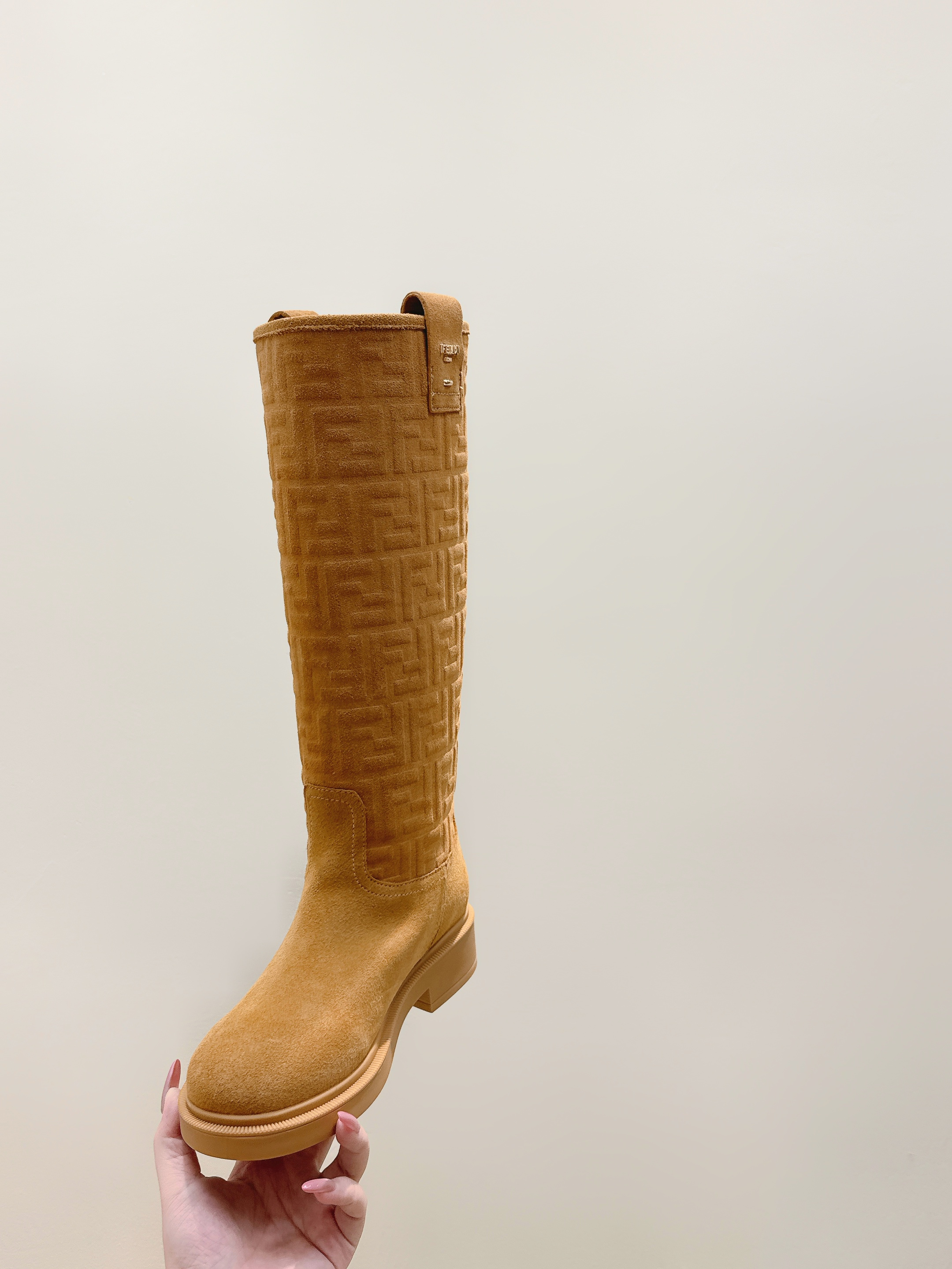 Fendi 25 Fall Winter Suede Calfskin Knee-High Riding Boots