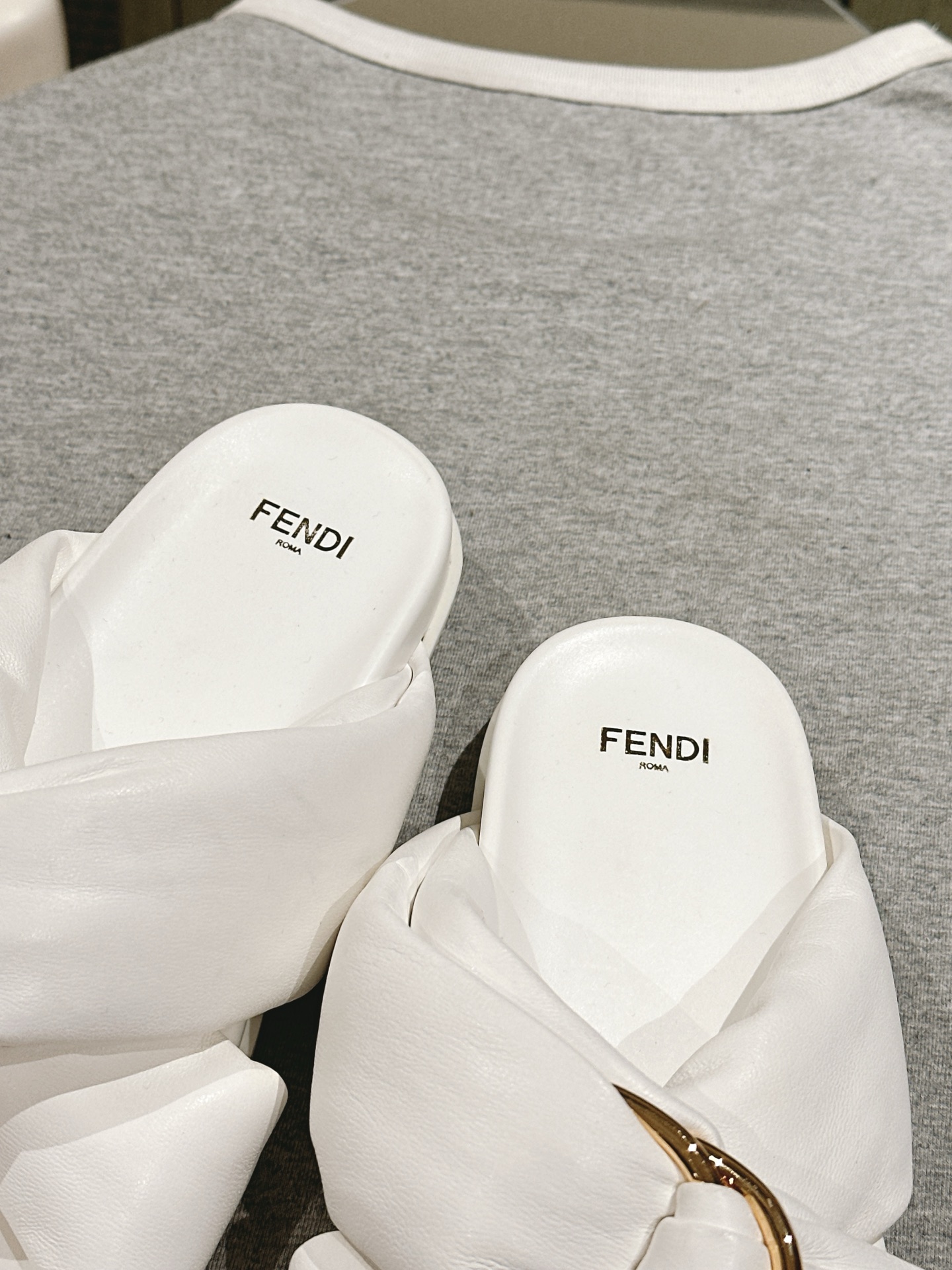 Fendi Twist Collection Rhinestone Leather Sandals