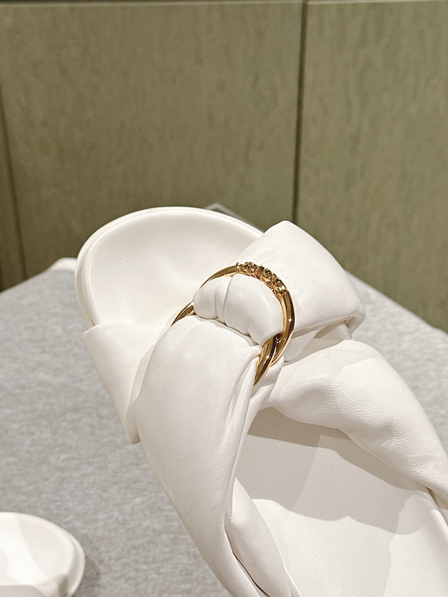 Fendi Twist Collection Rhinestone Leather Sandals