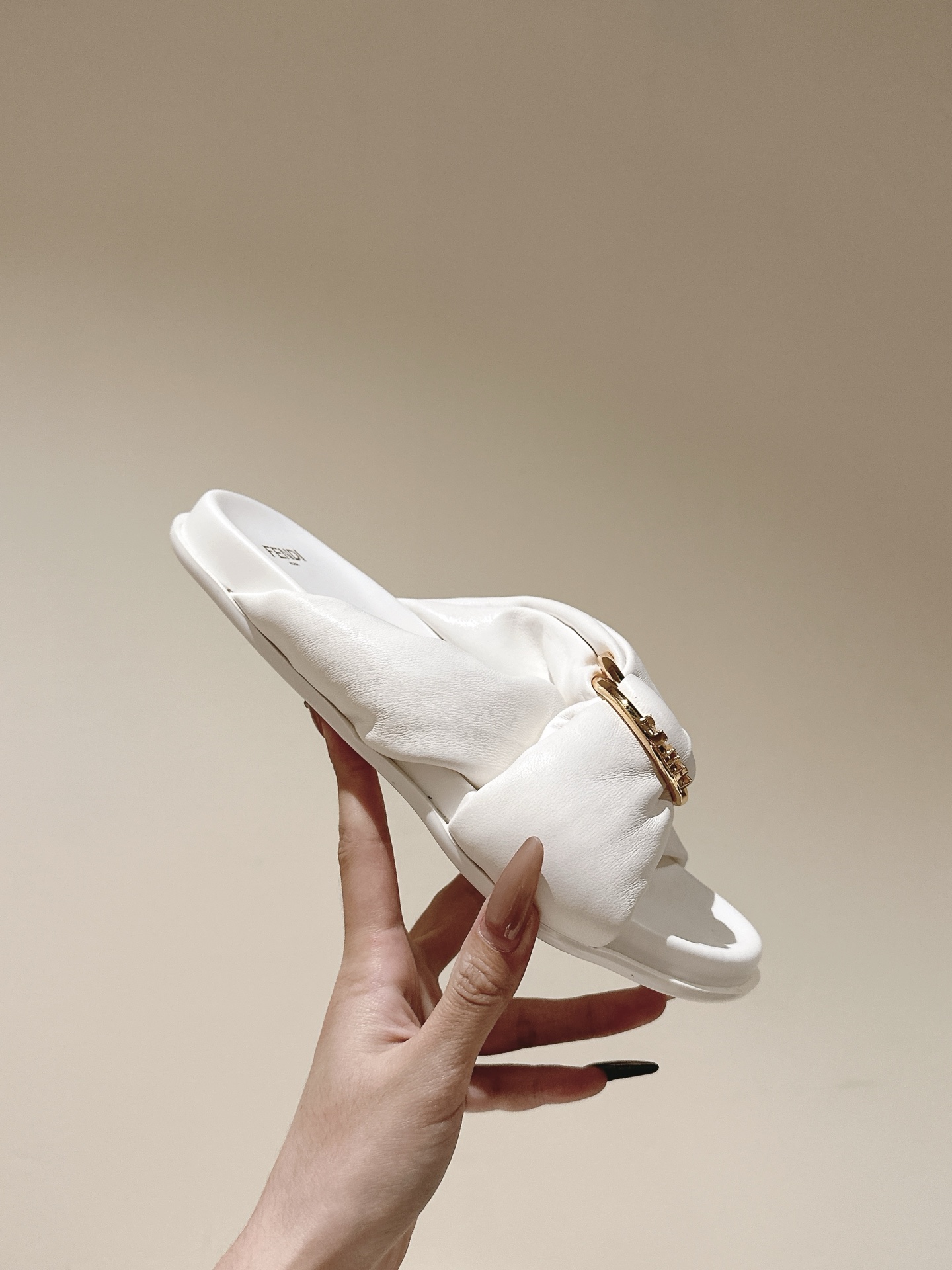 Fendi Twist Collection Rhinestone Leather Sandals