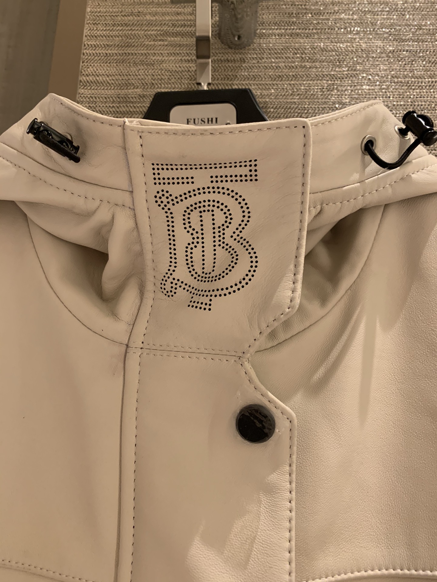 Burberry New Imported Sheepskin Hooded Leather Jacket