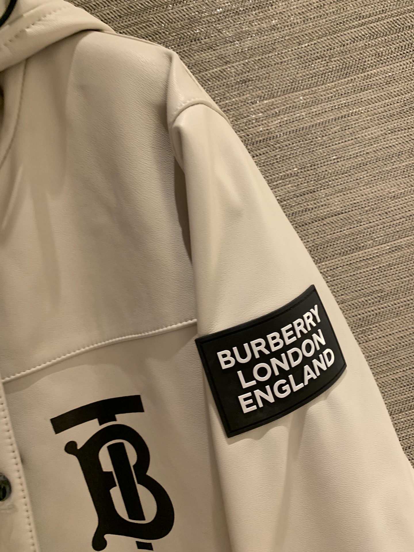 Burberry New Imported Sheepskin Hooded Leather Jacket
