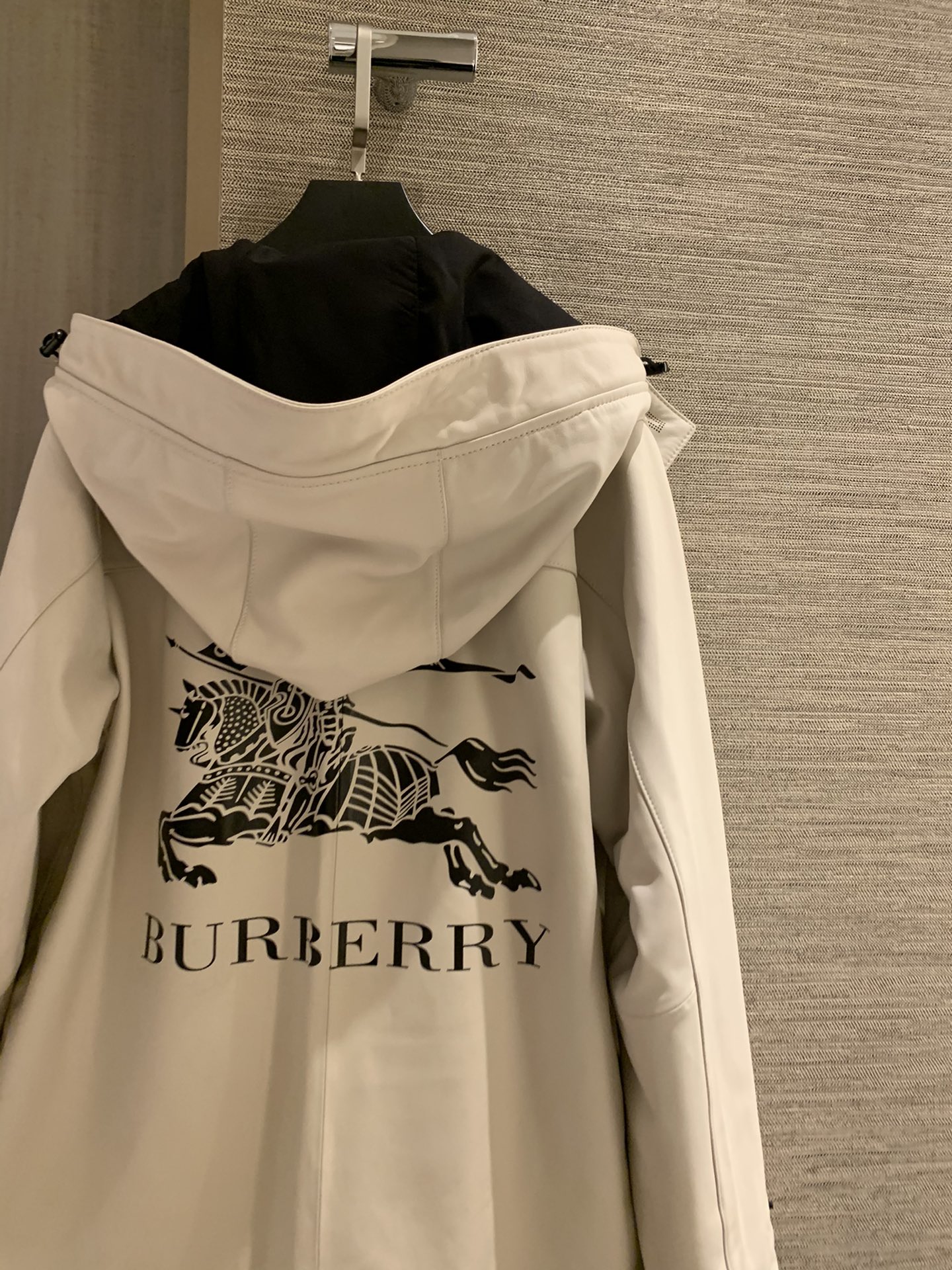 Burberry New Imported Sheepskin Hooded Leather Jacket
