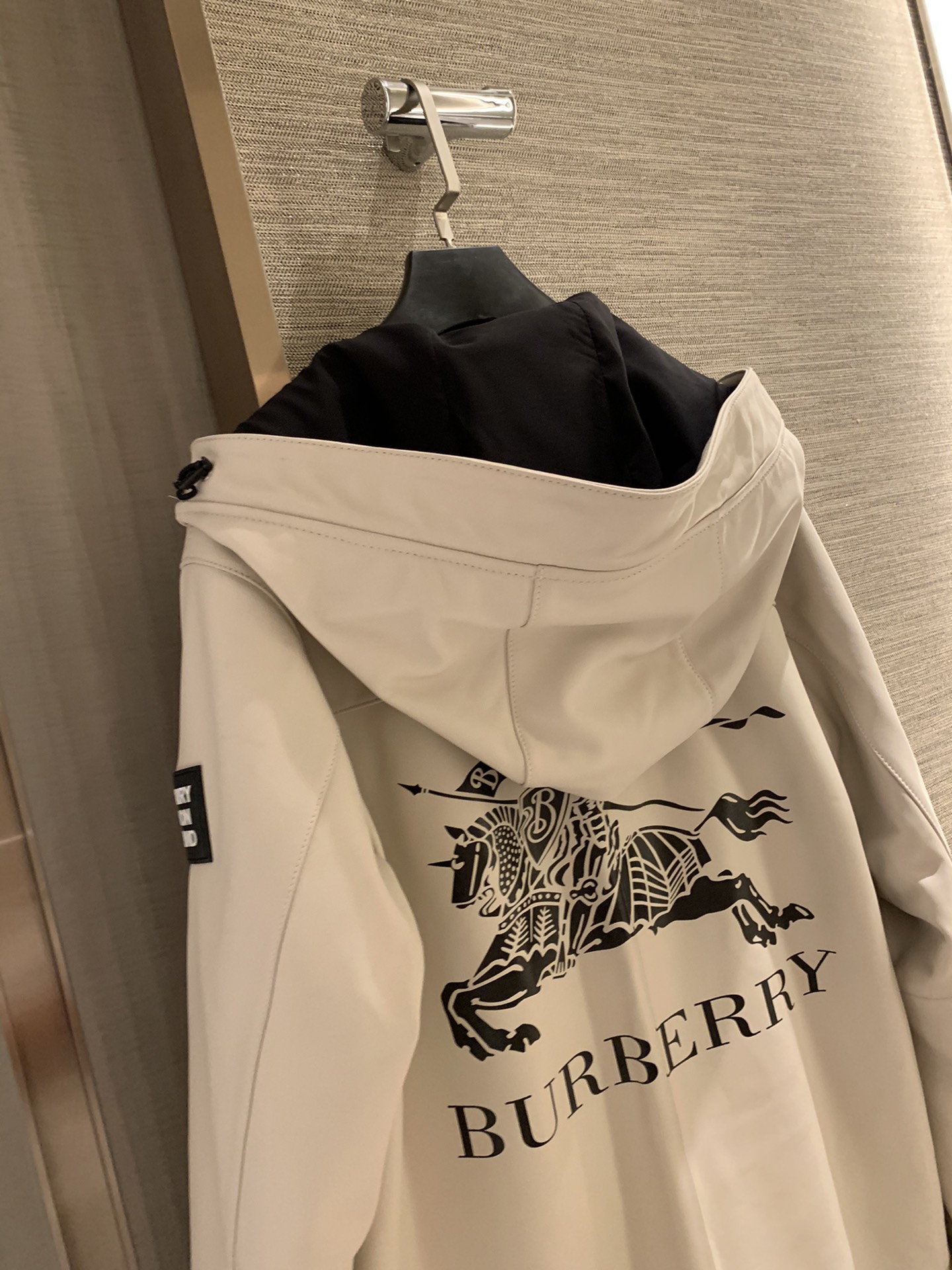 Burberry New Imported Sheepskin Hooded Leather Jacket