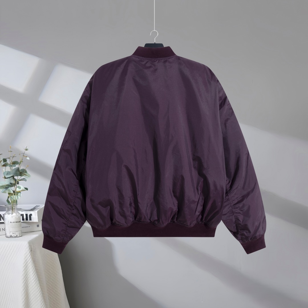 Balenciaga 2025 Spring Summer Manchester United Crest Flight Jacket with Zipper