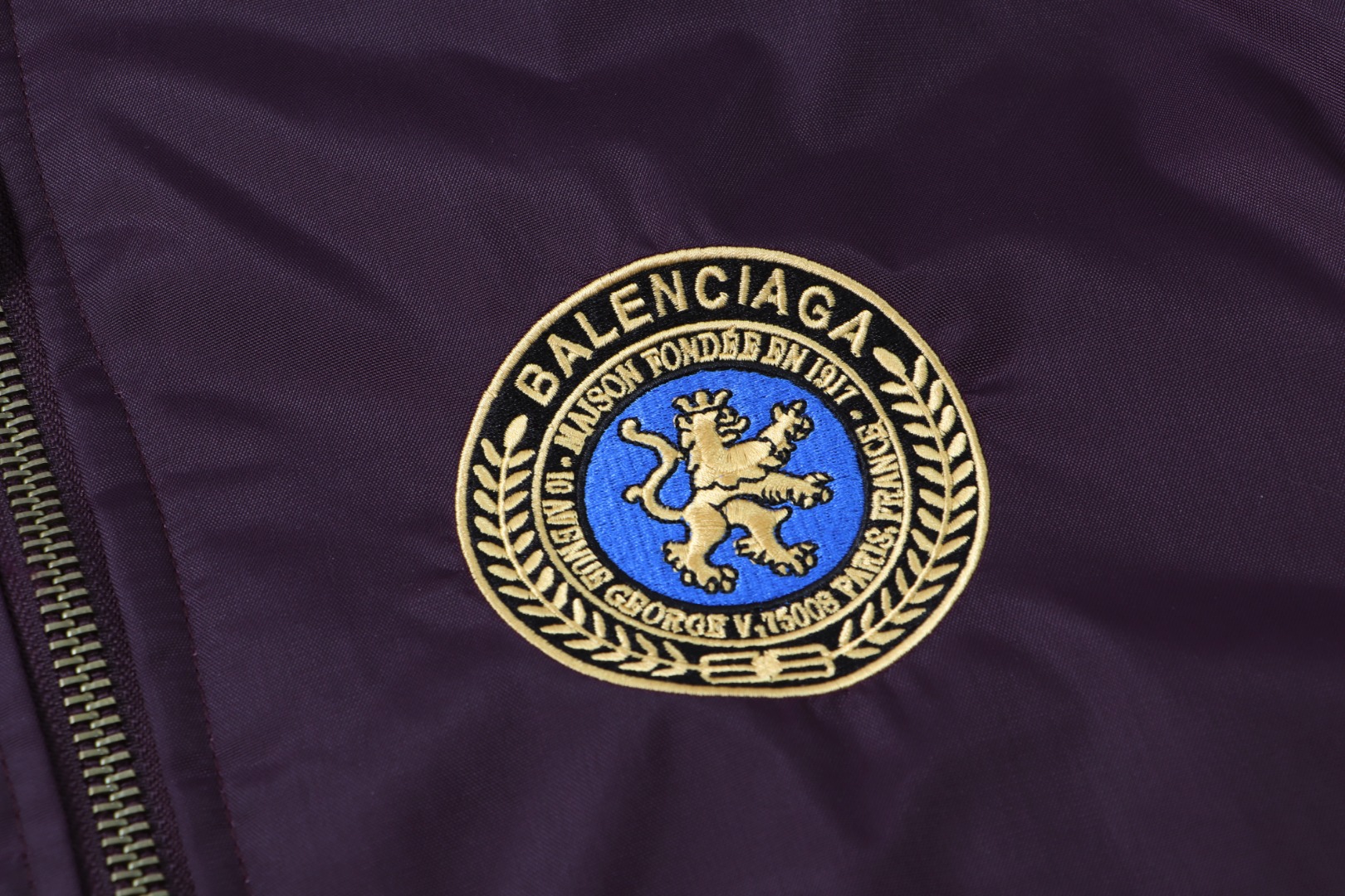 Balenciaga 2025 Spring Summer Manchester United Crest Flight Jacket with Zipper