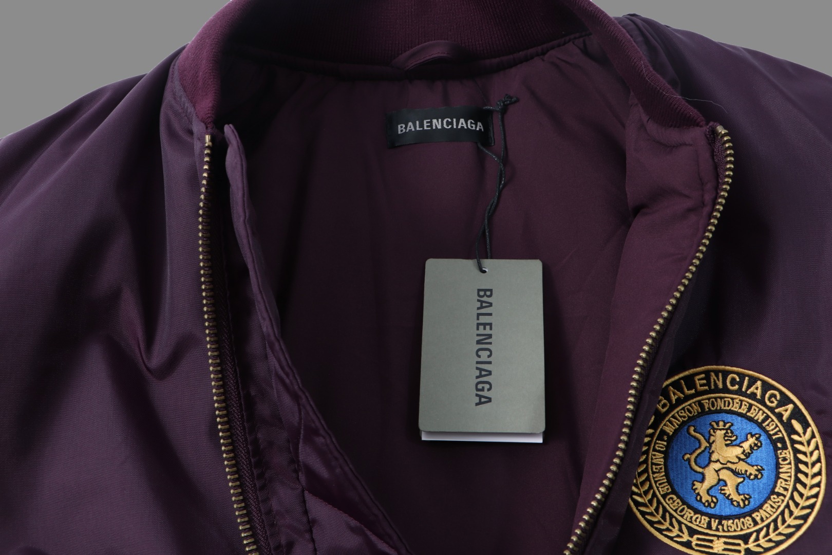 Balenciaga 2025 Spring Summer Manchester United Crest Flight Jacket with Zipper