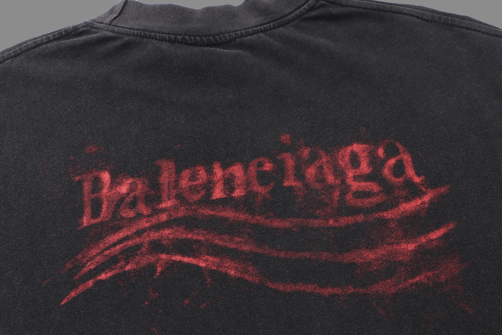 Balenciaga 2025SS Distressed-Effect Two-Piece Print Long-Sleeve T-Shirt