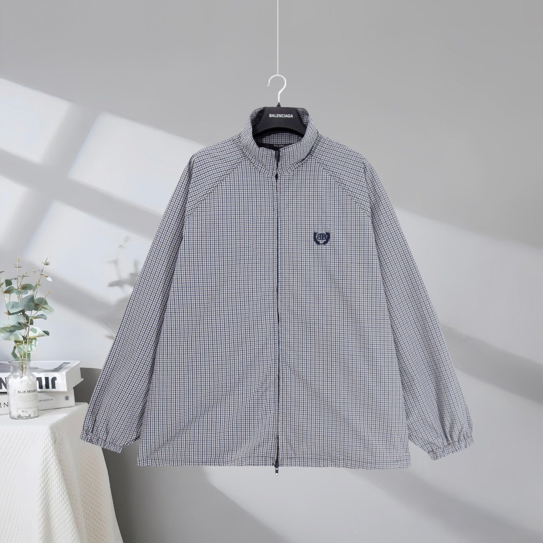 Balenciaga 2025 Spring/Summer Wheat-Patterned Double-Layer Checkered Jacket