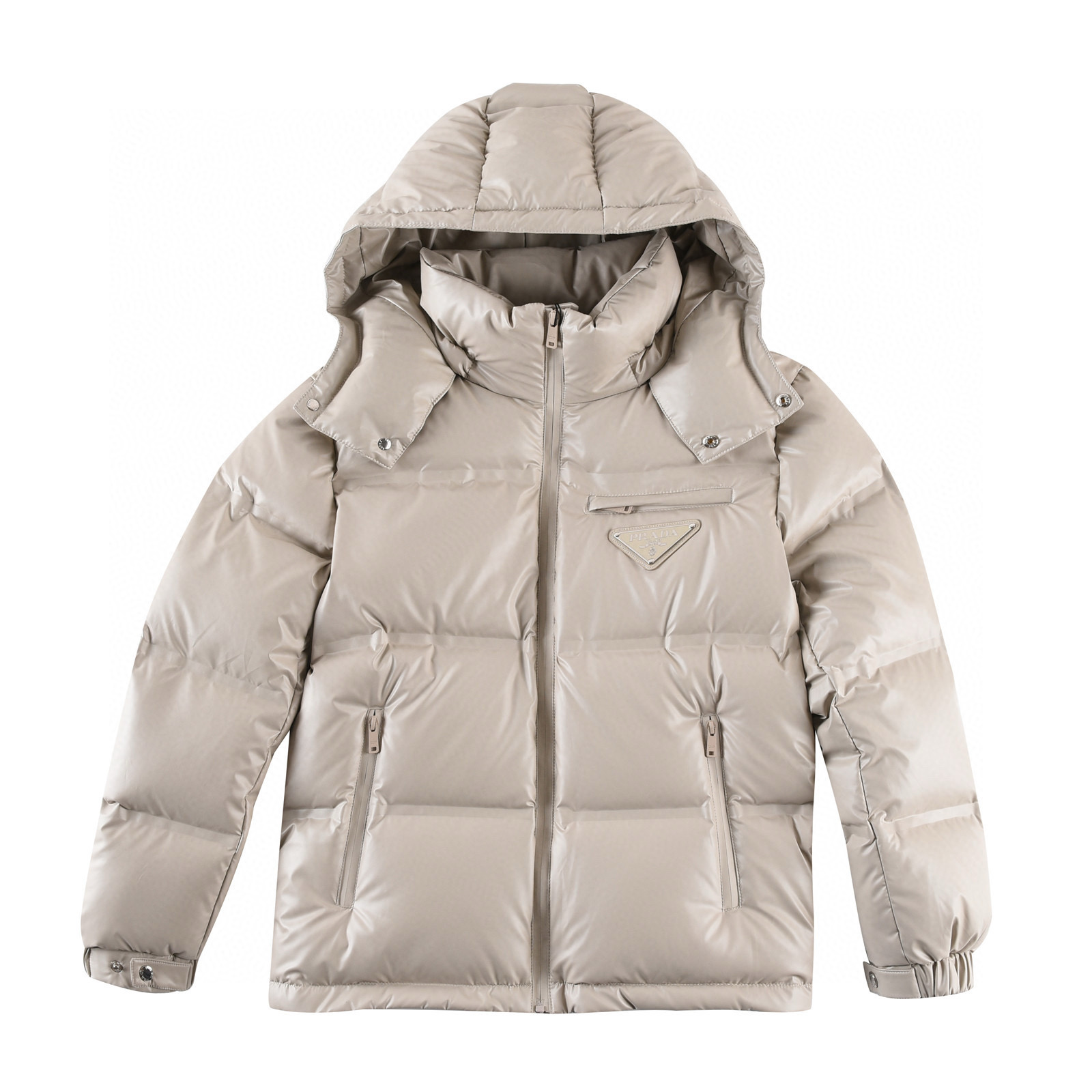 Prada Classic Zipper Hooded Down Jacket