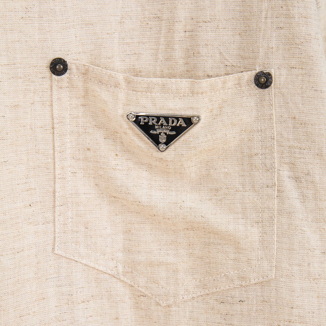 PRADA Tencel Linen-Cotton Blend Shirt