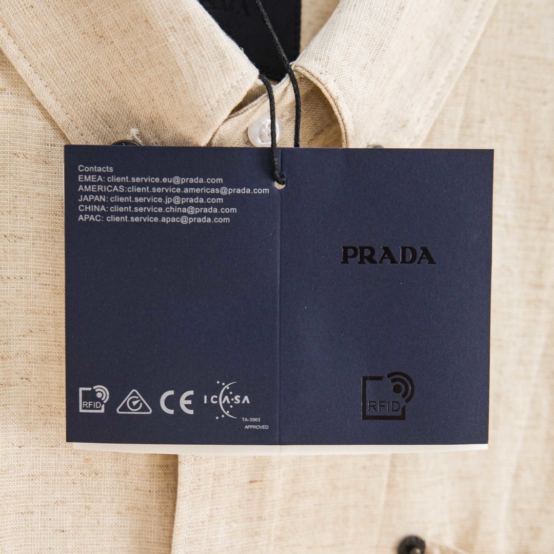 PRADA Tencel Linen-Cotton Blend Shirt