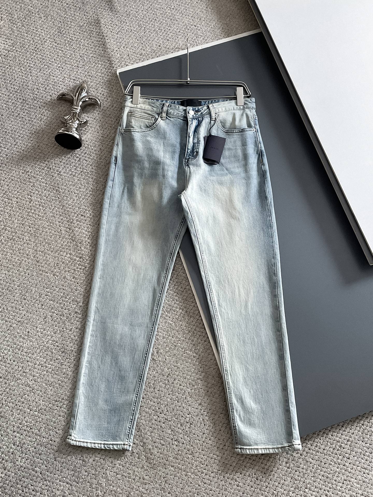Prada 25SS Fall/Winter New Arrival Washed Denim Jeans