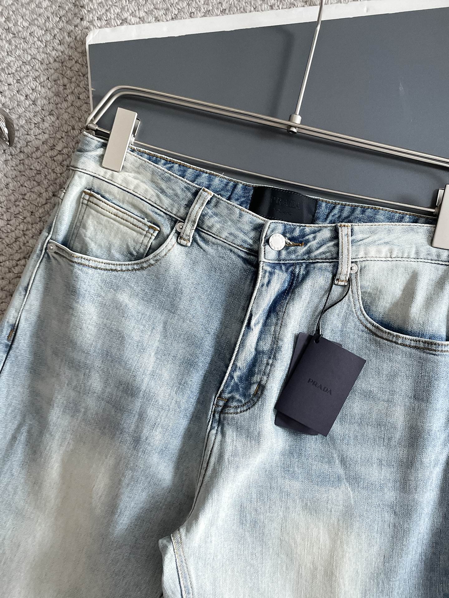 Prada 25SS Fall/Winter New Arrival Washed Denim Jeans