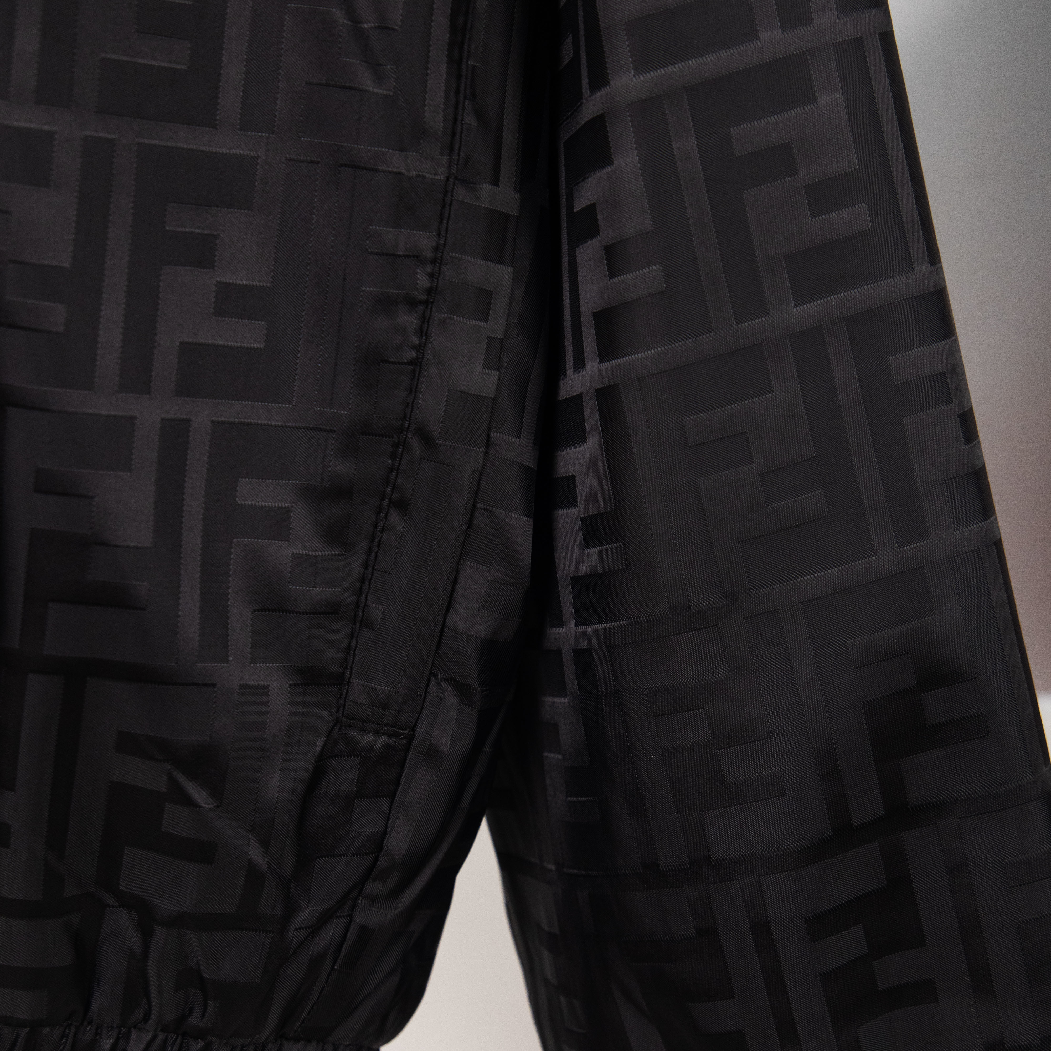 FENDI All-Over Jacquard High-Neck Cotton Jacket with Zipper