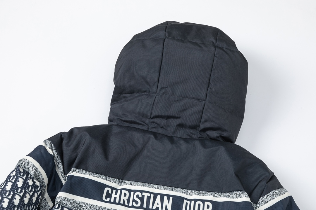 Dior Classic All-Over Print Double-Sided Reversible Hooded Down Jacket